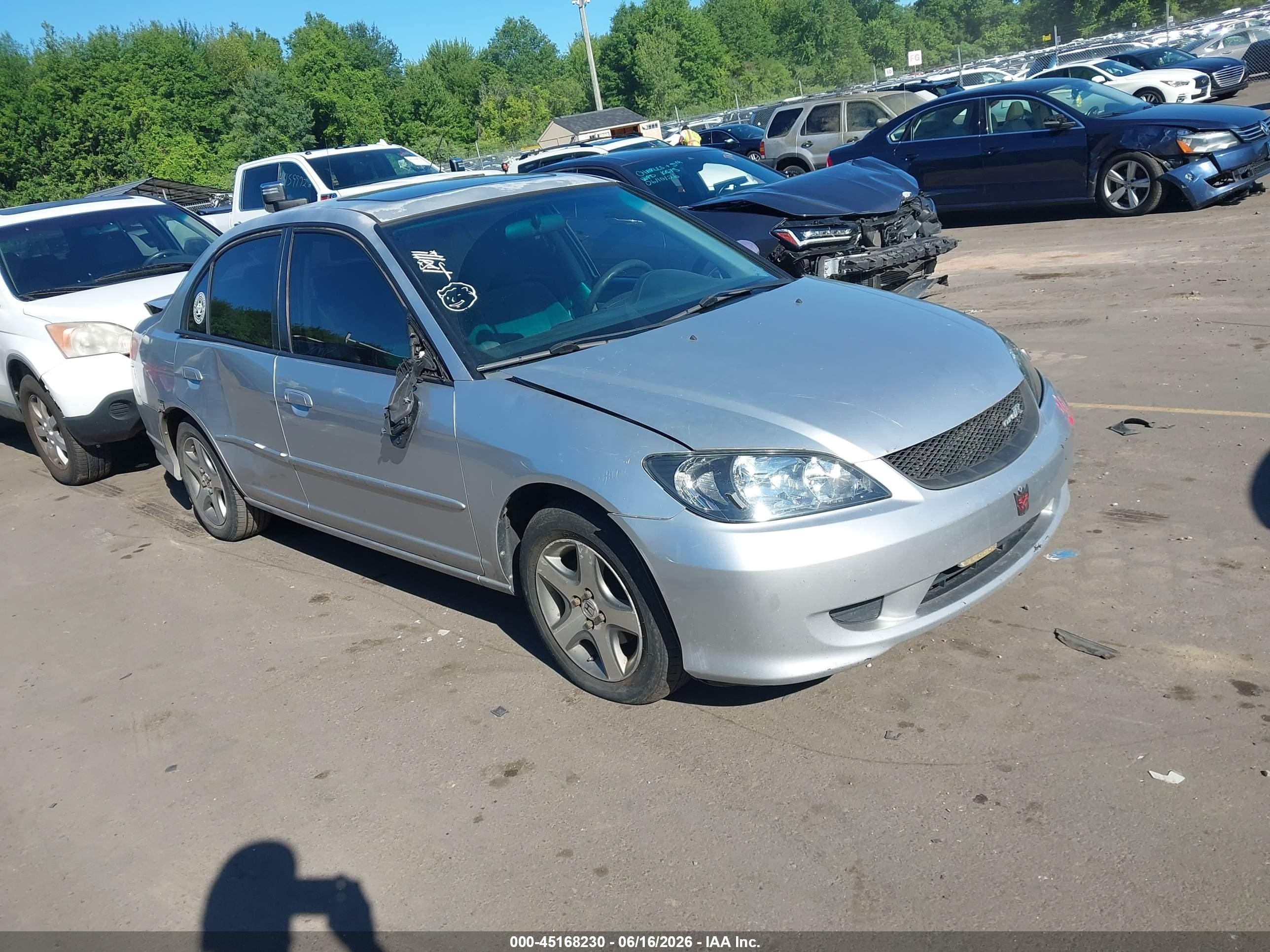 2004 Honda Civic Ex Silver vin: 2HGES25724H562275