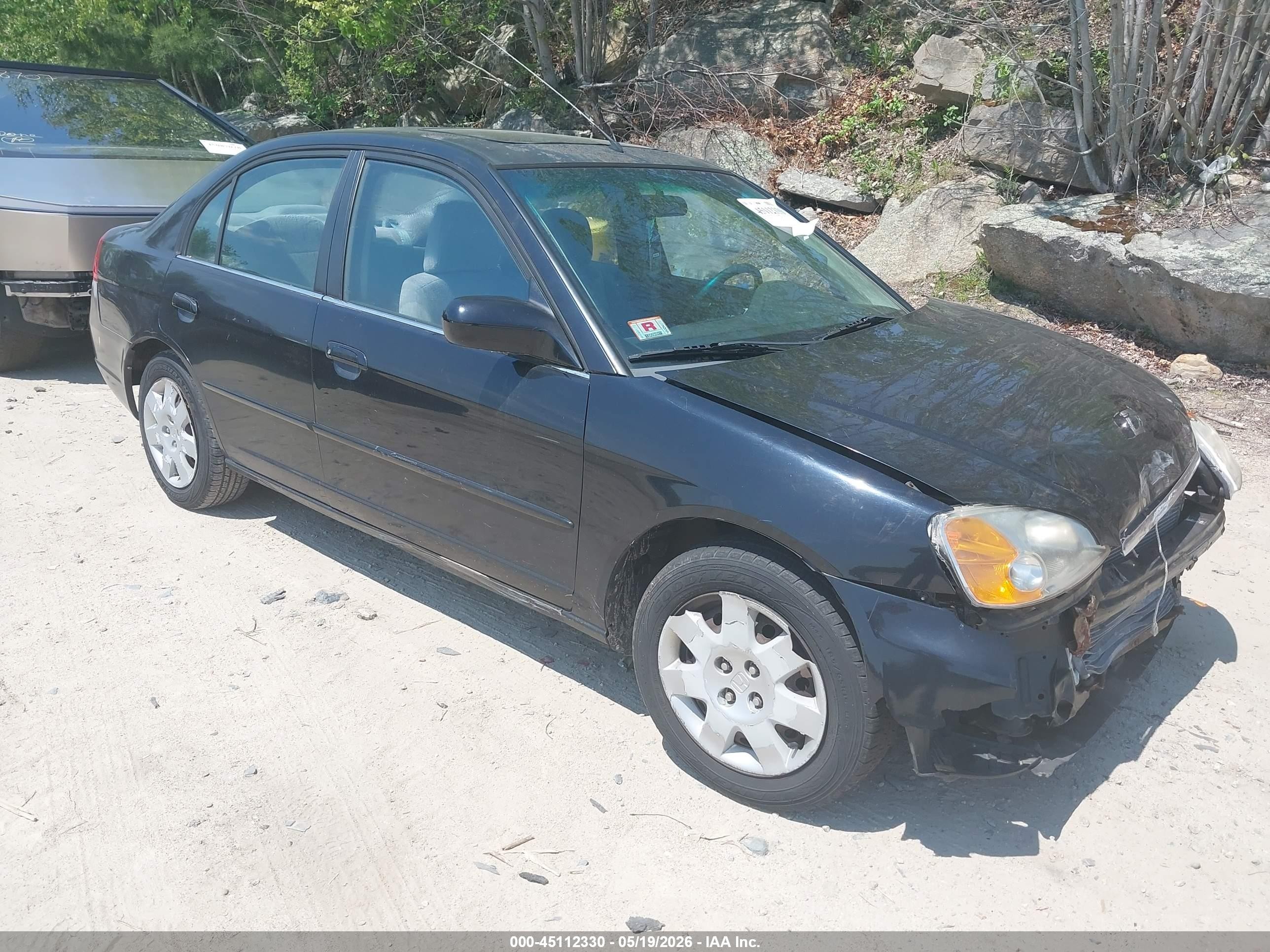 2002 Honda Civic Ex Black vin: 2HGES25762H538526