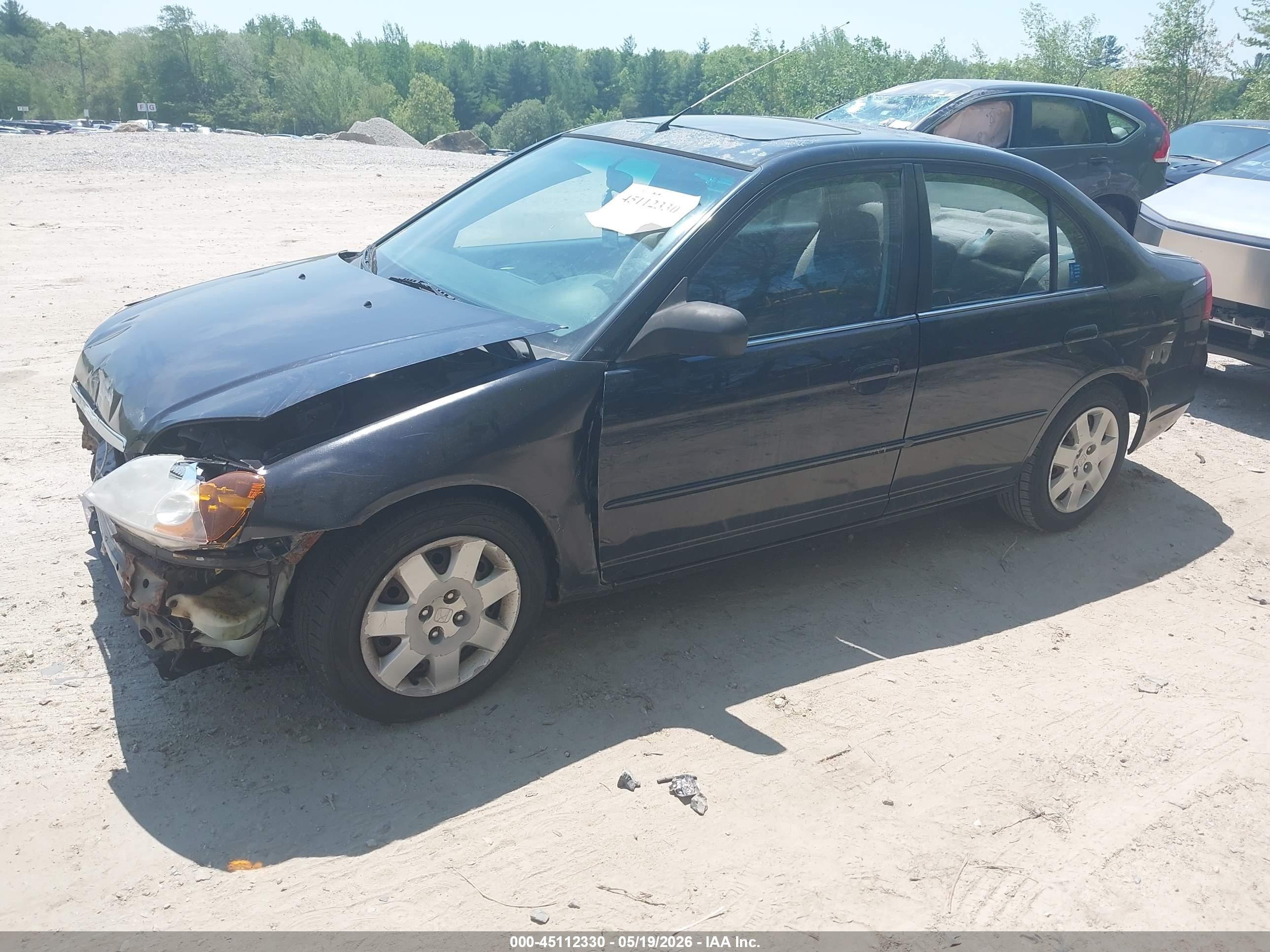 2002 Honda Civic Ex Black vin: 2HGES25762H538526