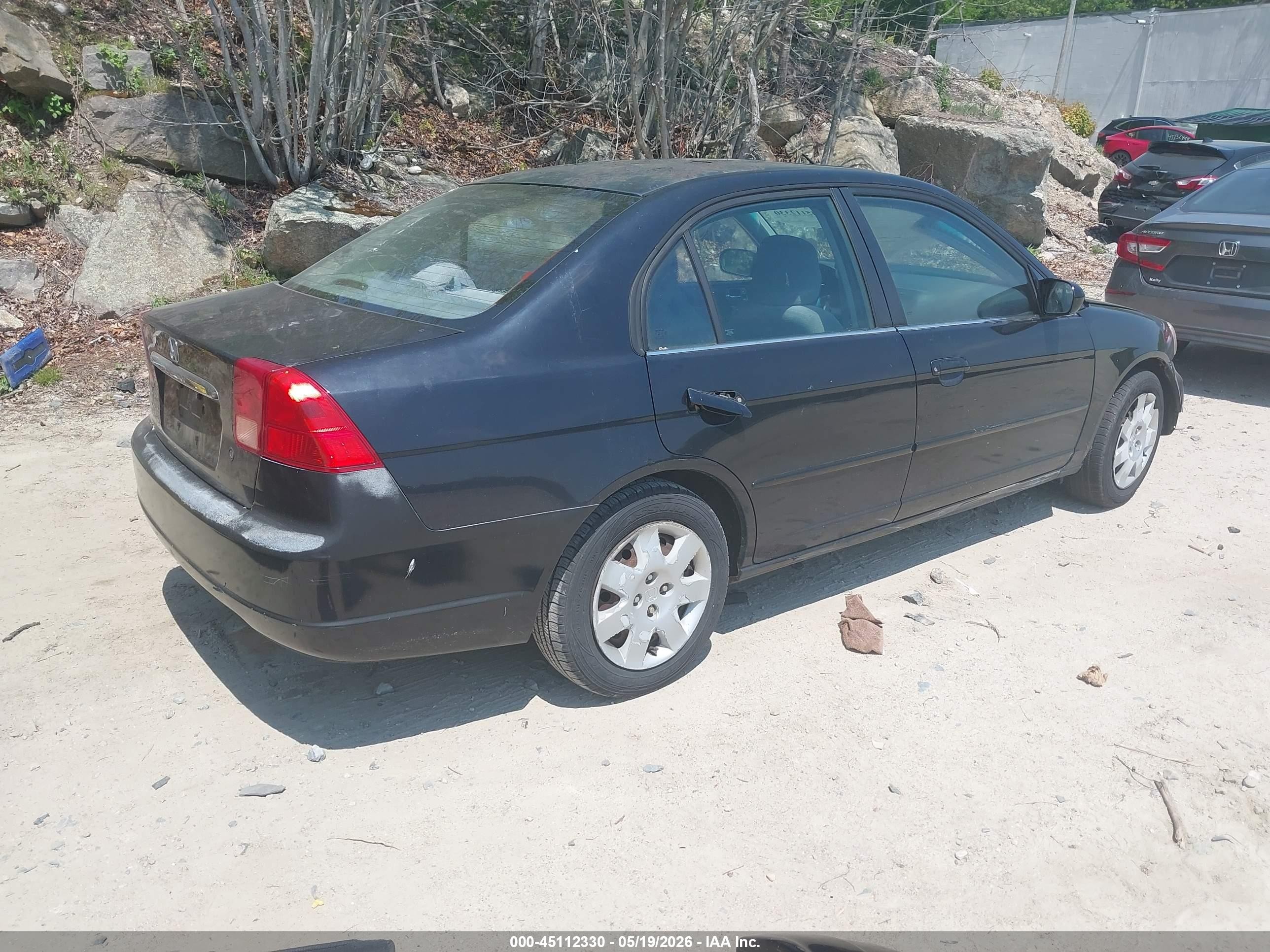 2002 Honda Civic Ex Black vin: 2HGES25762H538526