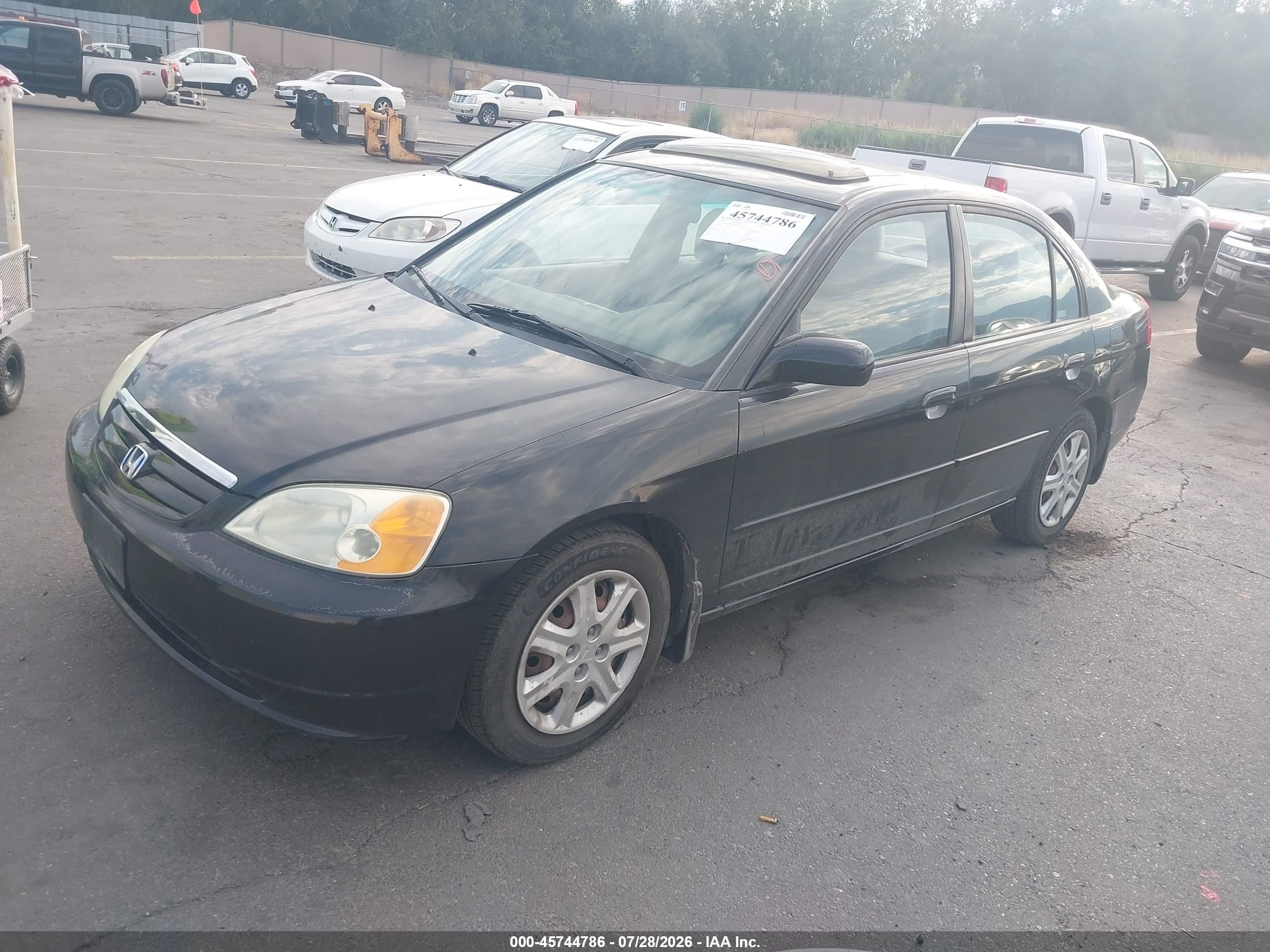 2003 Honda Civic Ex Black vin: 2HGES25763H563931