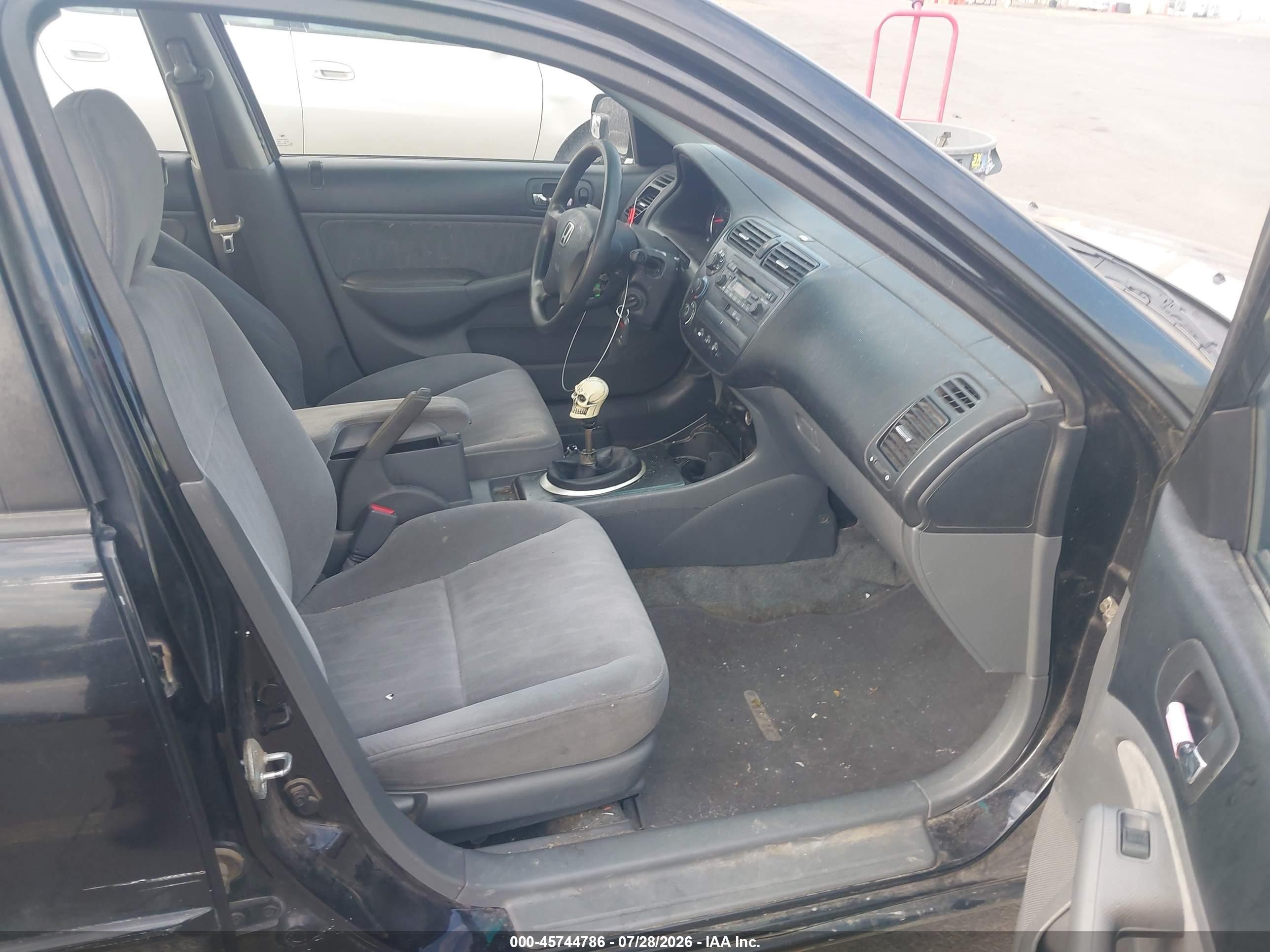 2003 Honda Civic Ex Black vin: 2HGES25763H563931