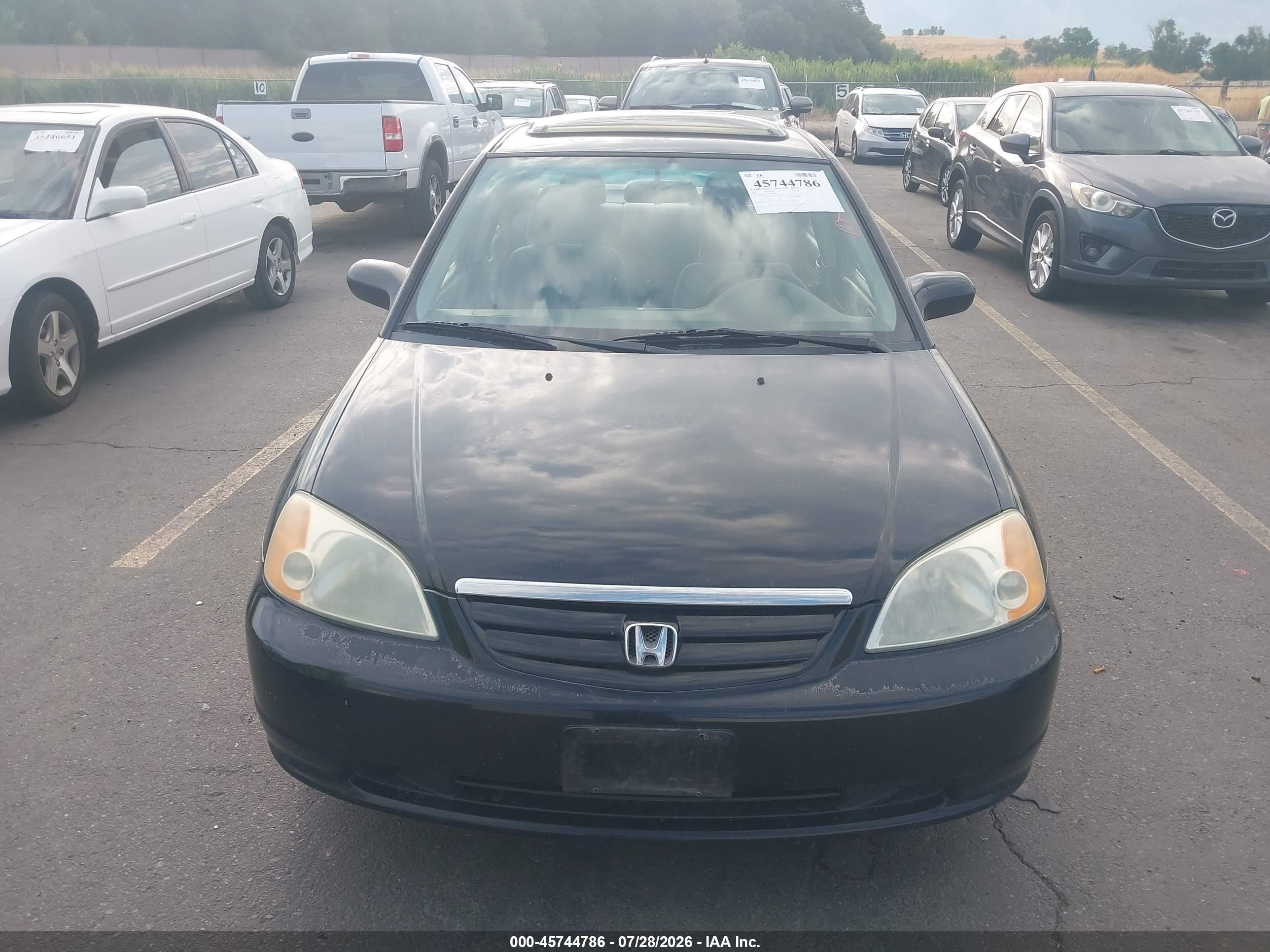 2003 Honda Civic Ex Black vin: 2HGES25763H563931