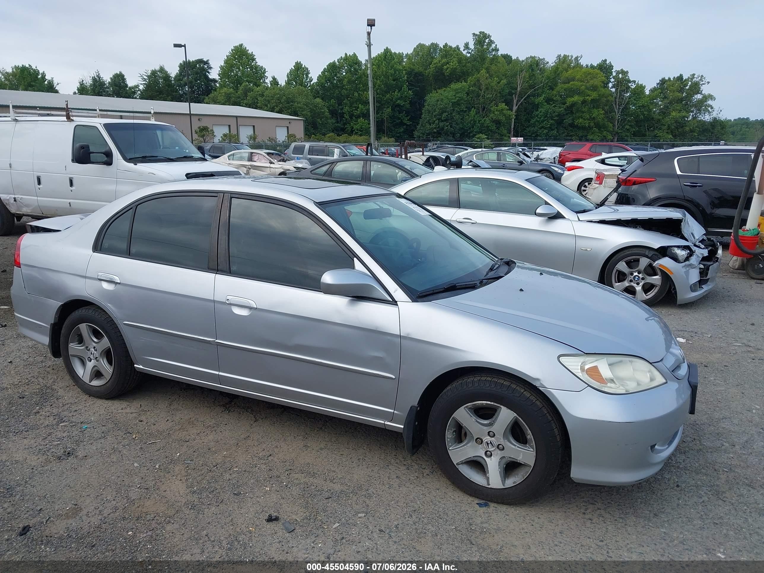2004 Honda Civic Ex Silver vin: 2HGES25764H500281