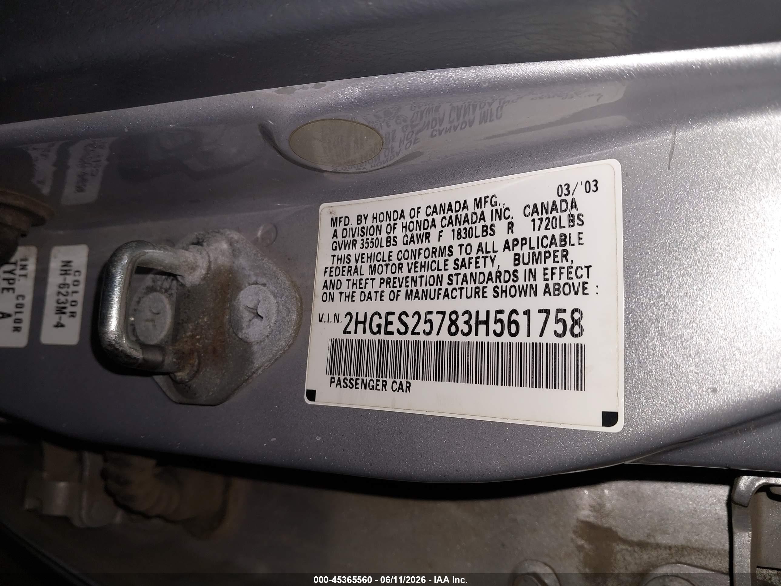 2003 Honda Civic Ex Silver vin: 2HGES25783H561758