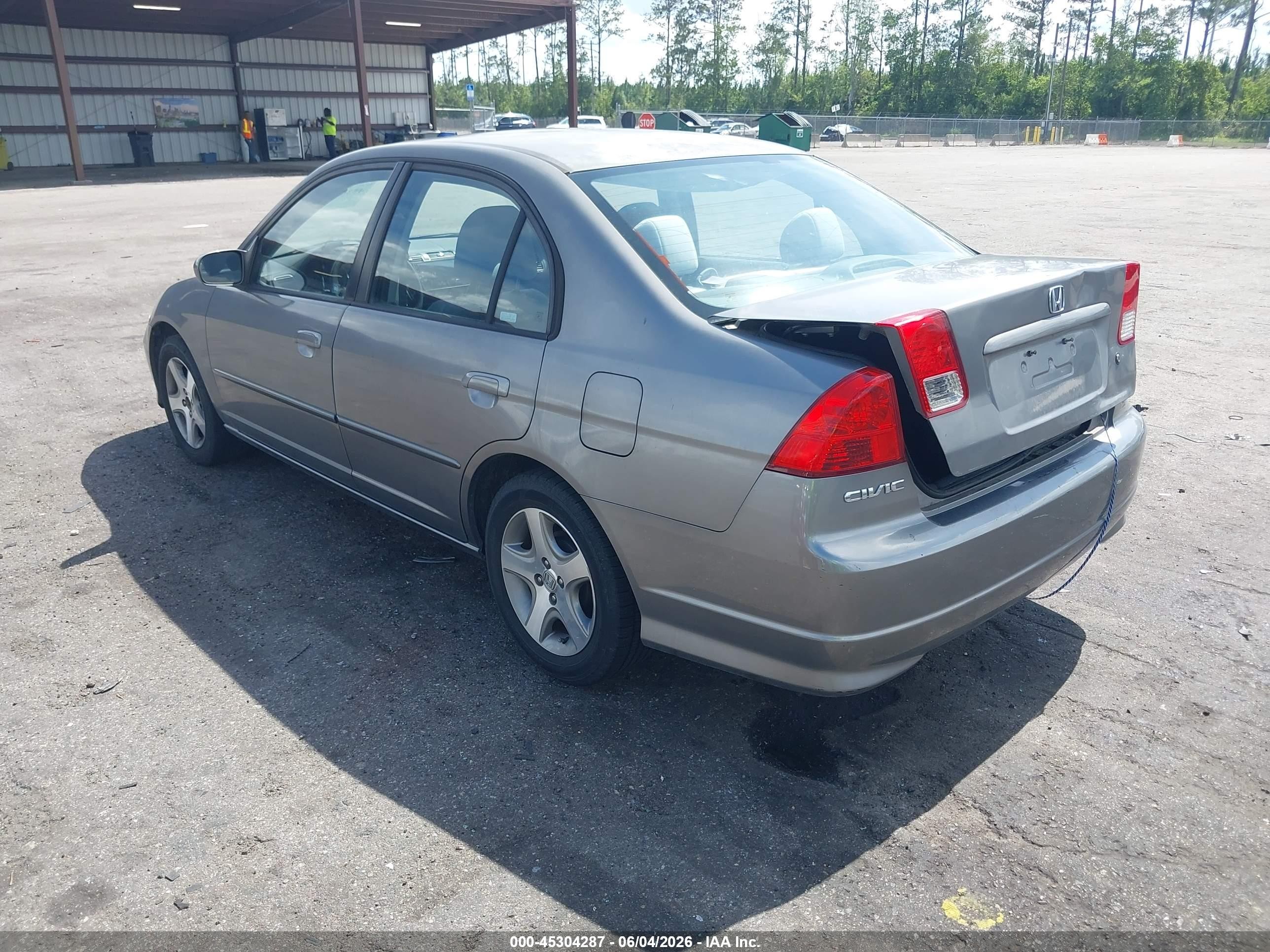 2004 Honda Civic Ex Серый vin: 2HGES25784H566458