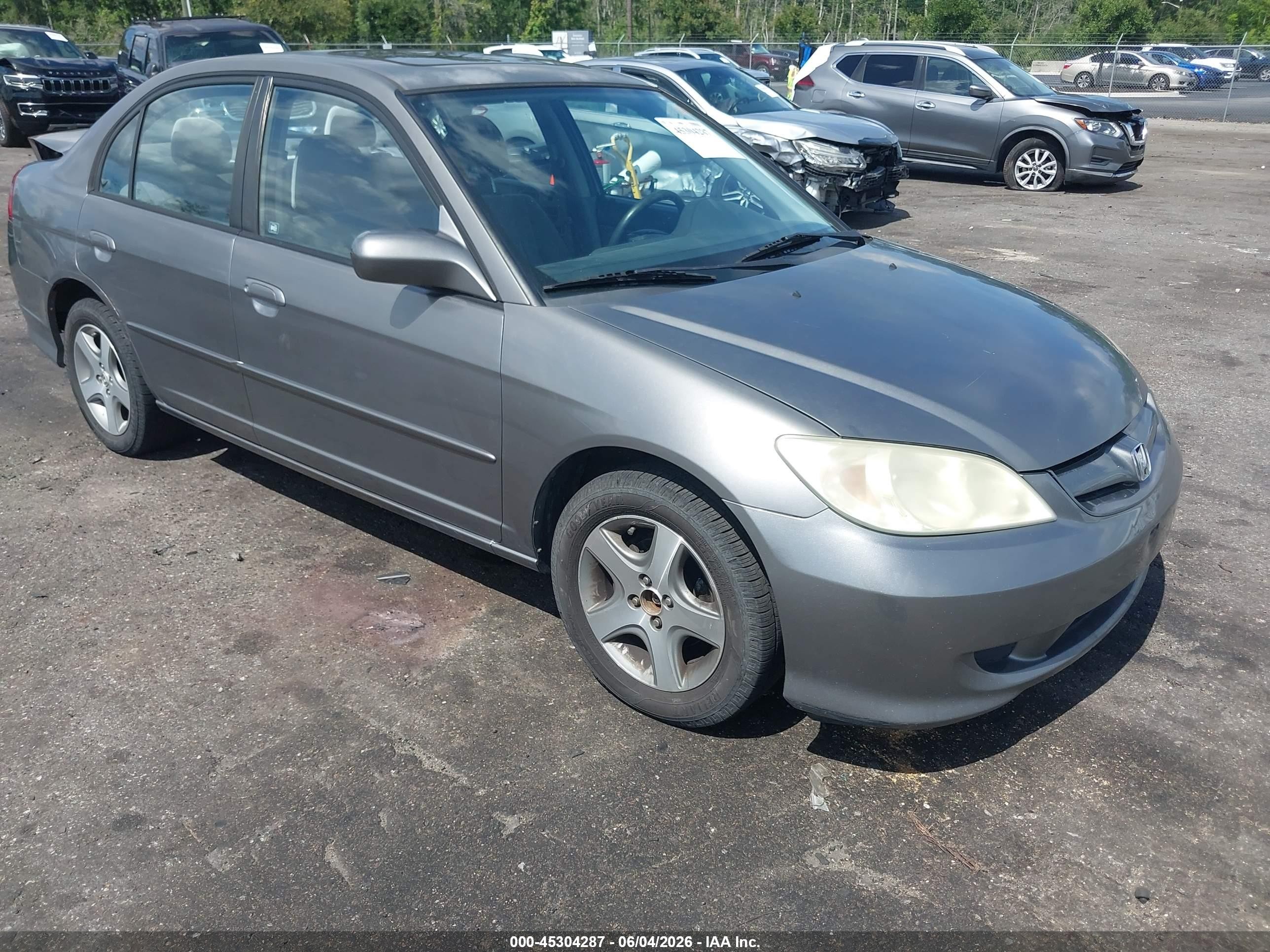 2004 Honda Civic Ex Gray vin: 2HGES25784H566458