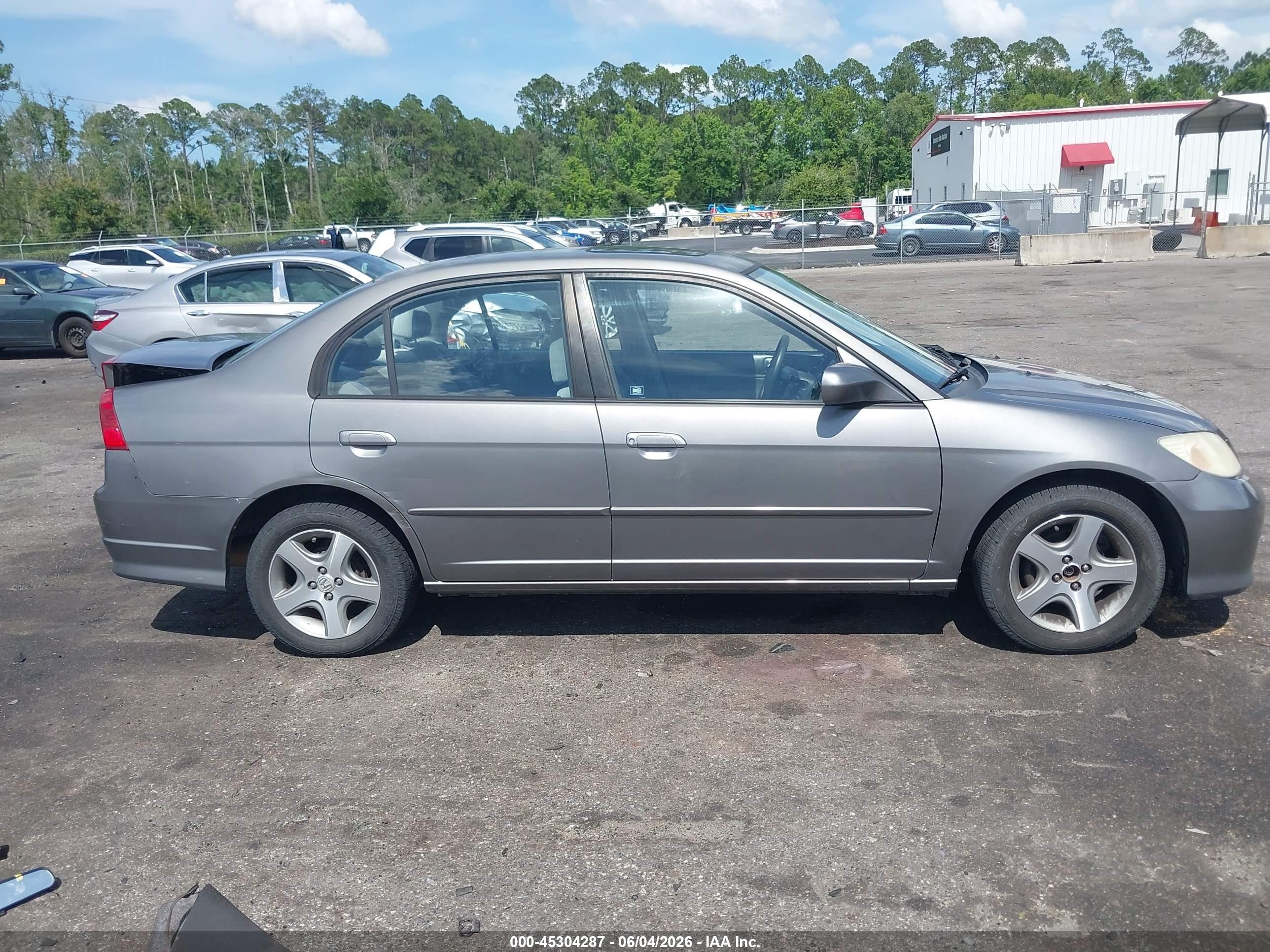 2004 Honda Civic Ex Серый vin: 2HGES25784H566458