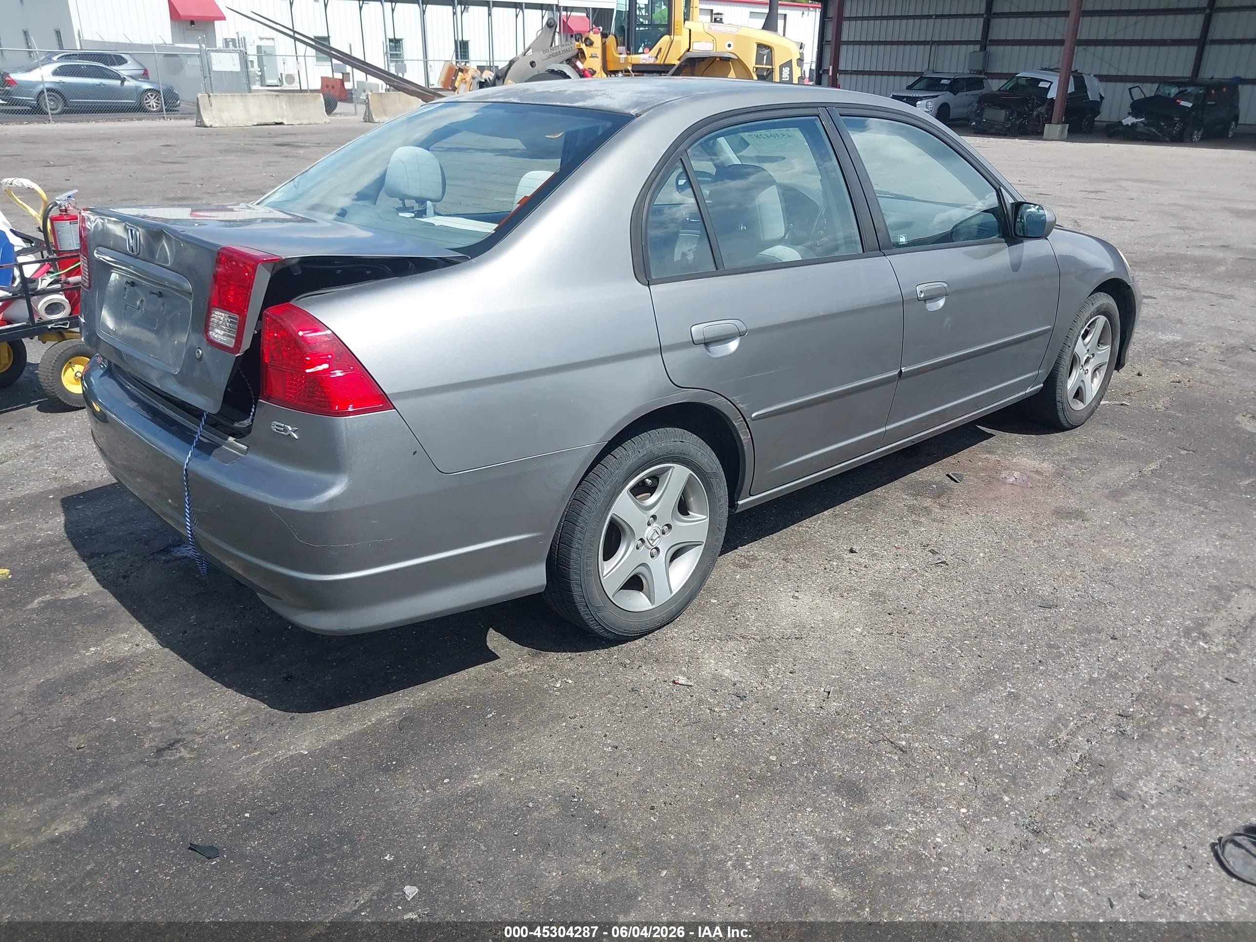 2004 Honda Civic Ex Серый vin: 2HGES25784H566458