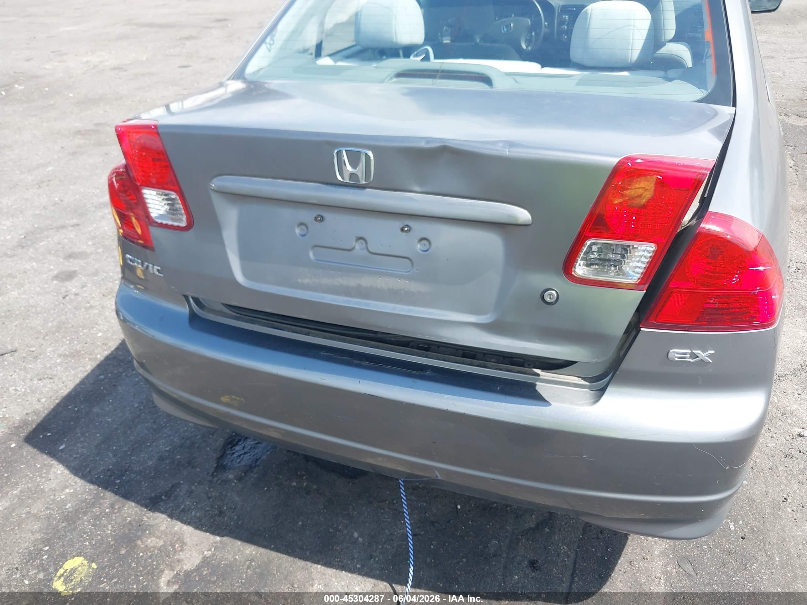2004 Honda Civic Ex Серый vin: 2HGES25784H566458