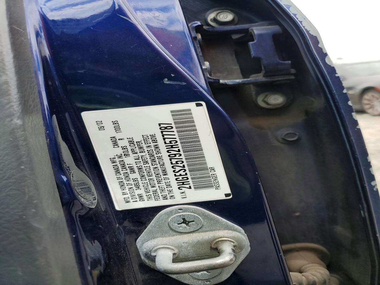 2002 Honda Civic Ex Blue vin: 2HGES25792H577787