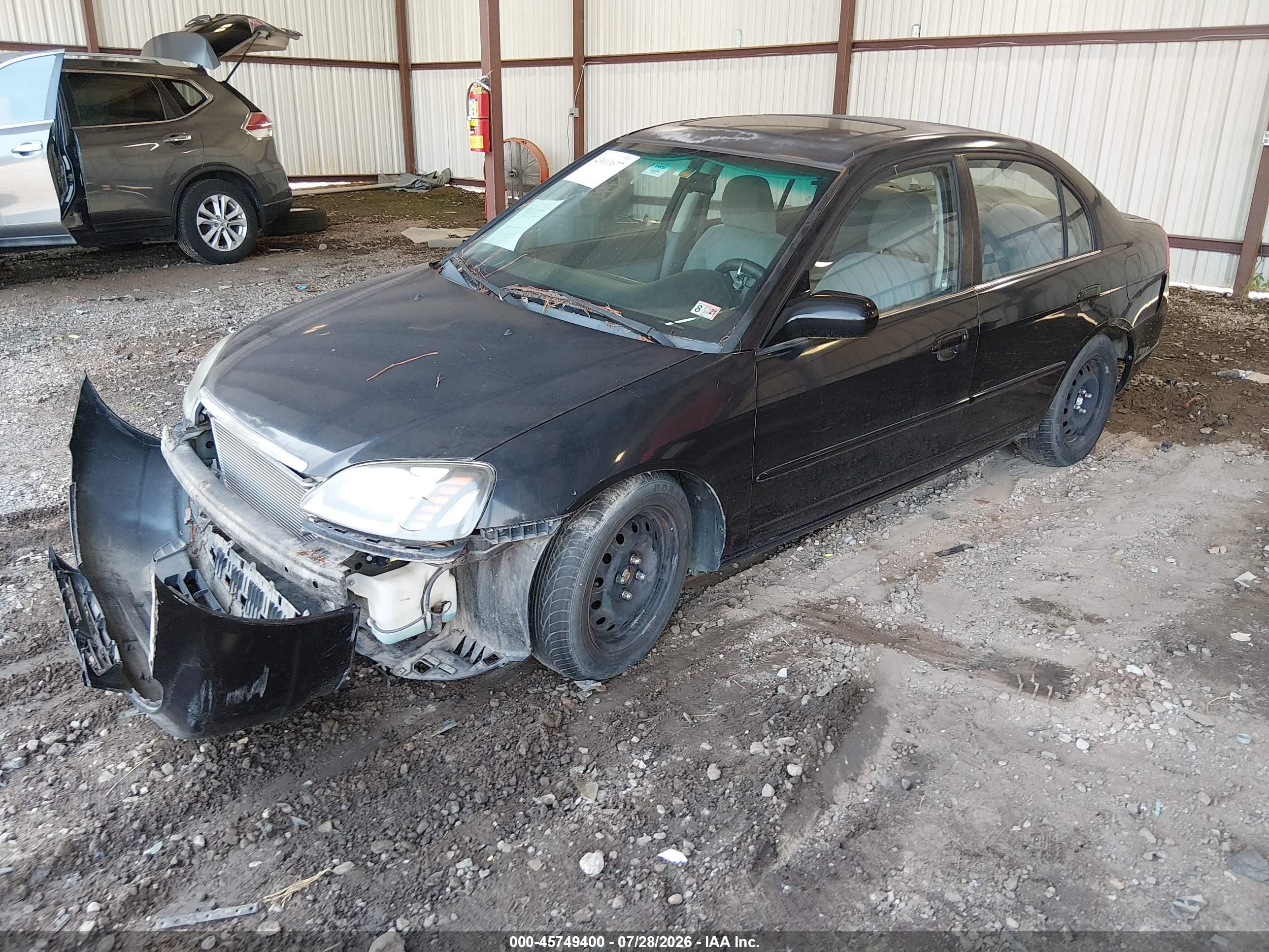 2001 Honda Civic Ex Черный vin: 2HGES257X1H588702