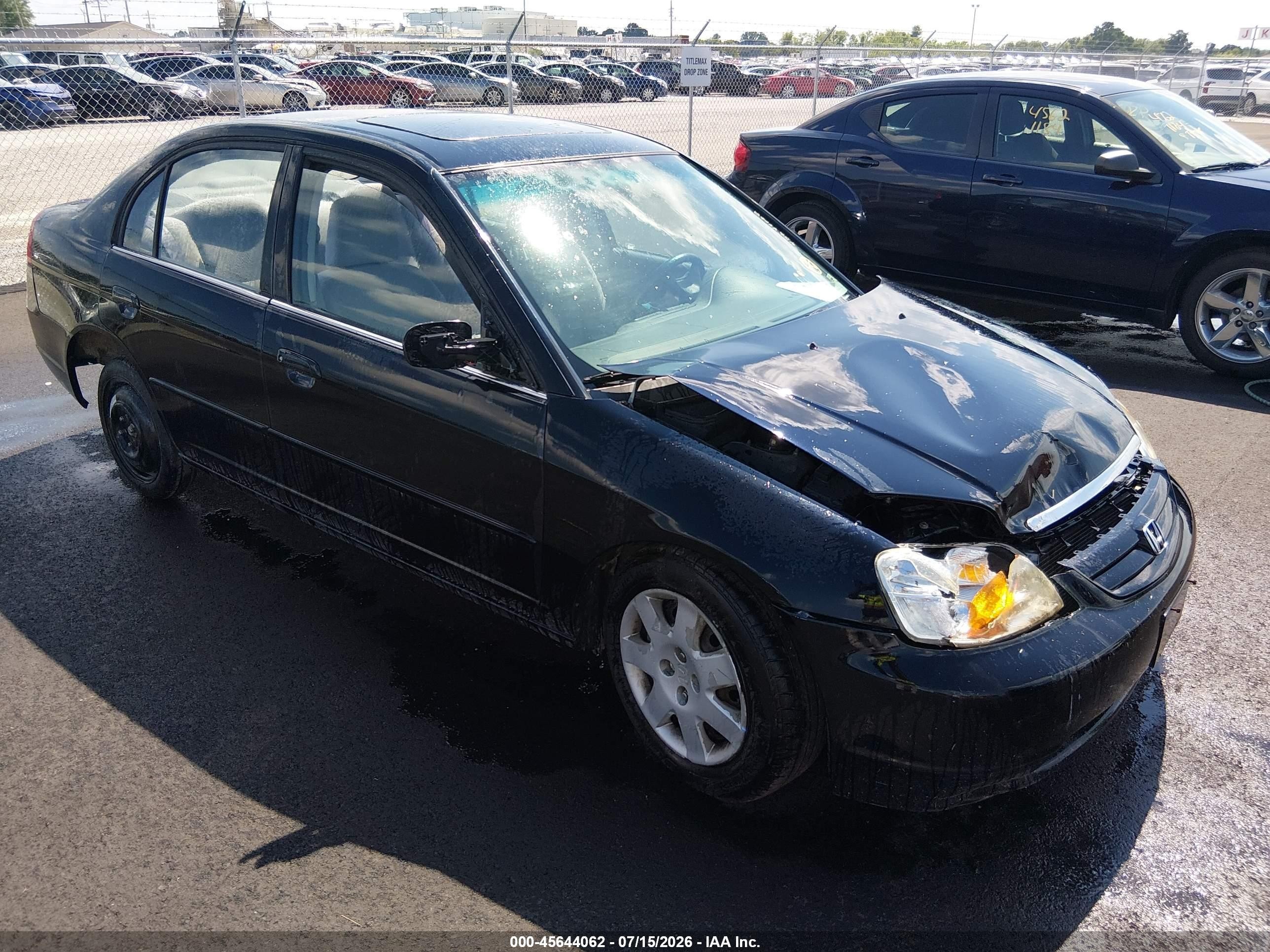 2002 Honda Civic Ex Black vin: 2HGES257X2H500829