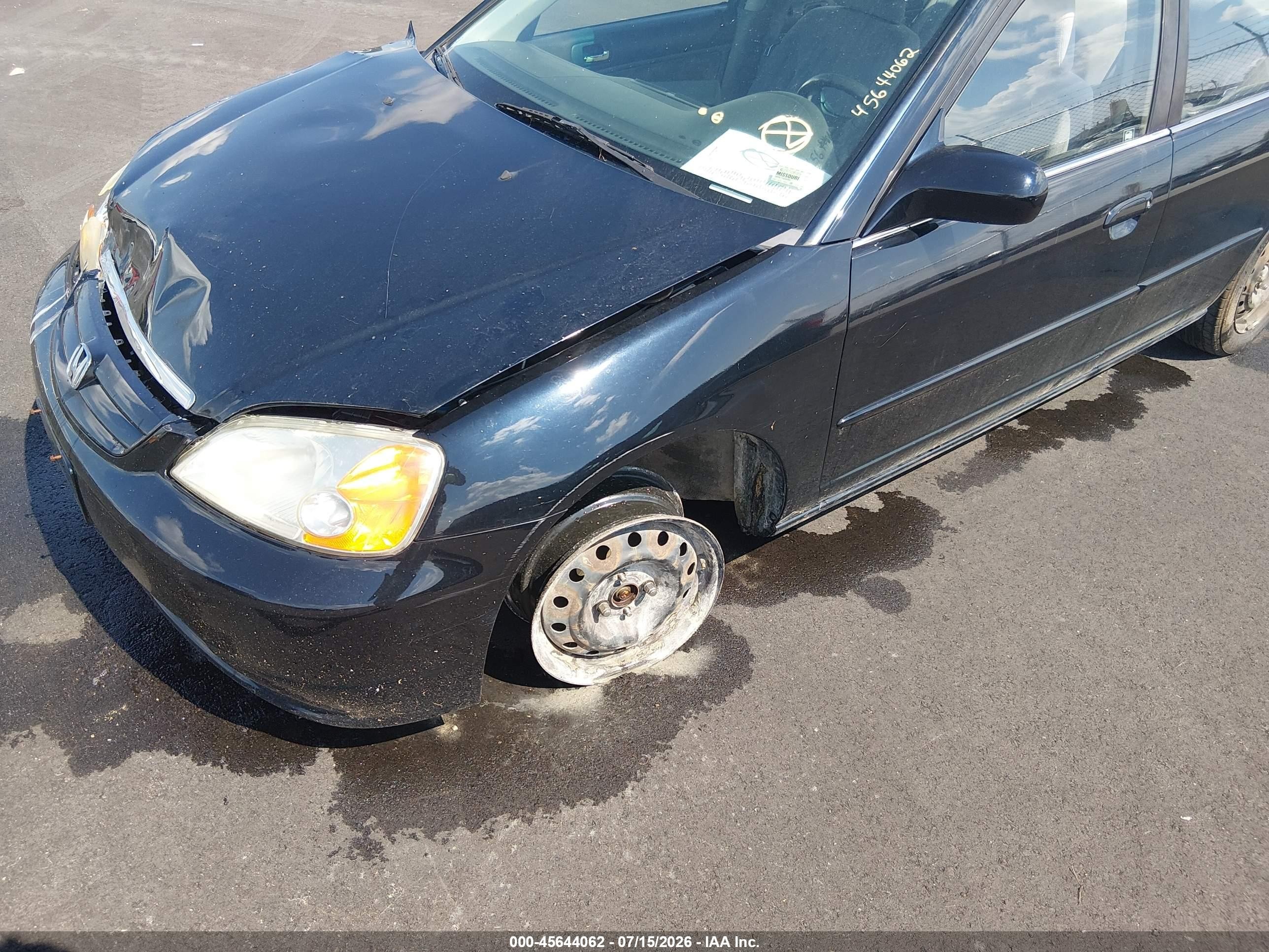 2002 Honda Civic Ex Black vin: 2HGES257X2H500829