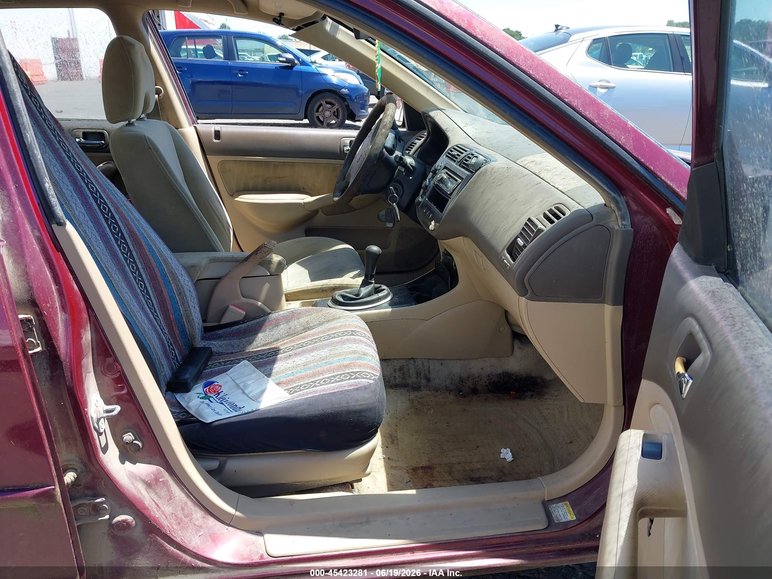 2004 Honda Civic Ex Burgundy vin: 2HGES25814H630493