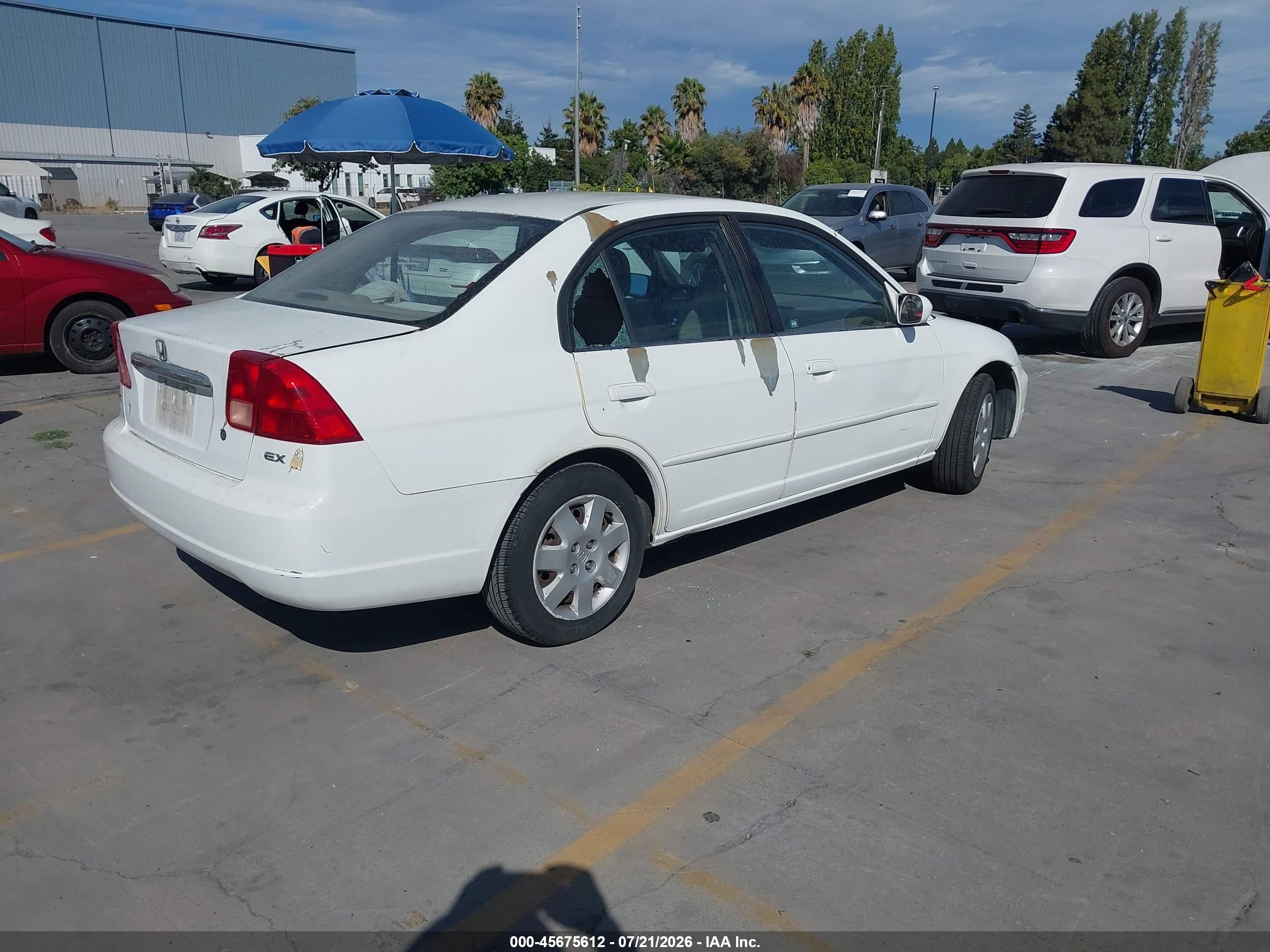 2002 Honda Civic Ex White vin: 2HGES26702H561038