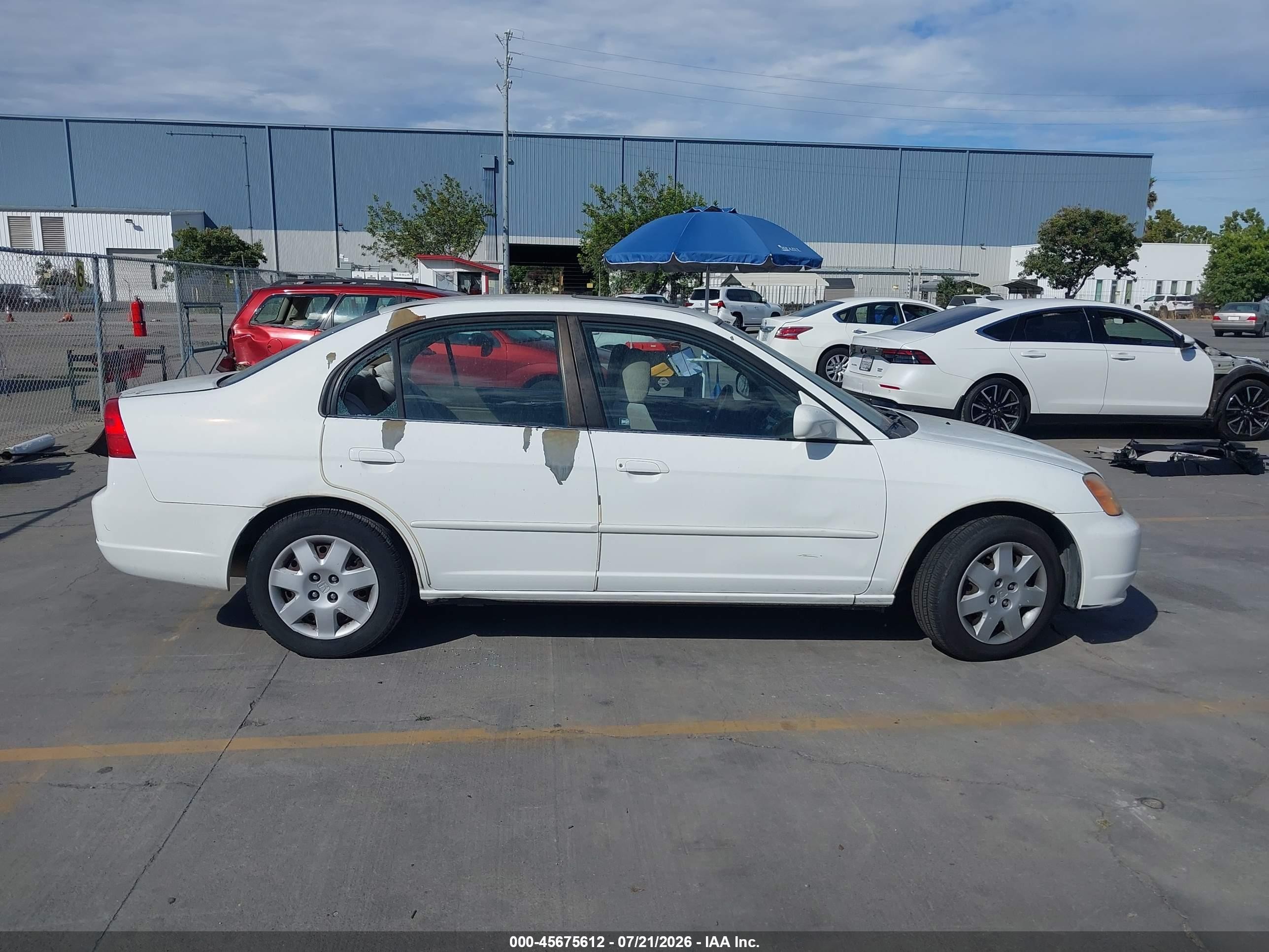 2002 Honda Civic Ex White vin: 2HGES26702H561038