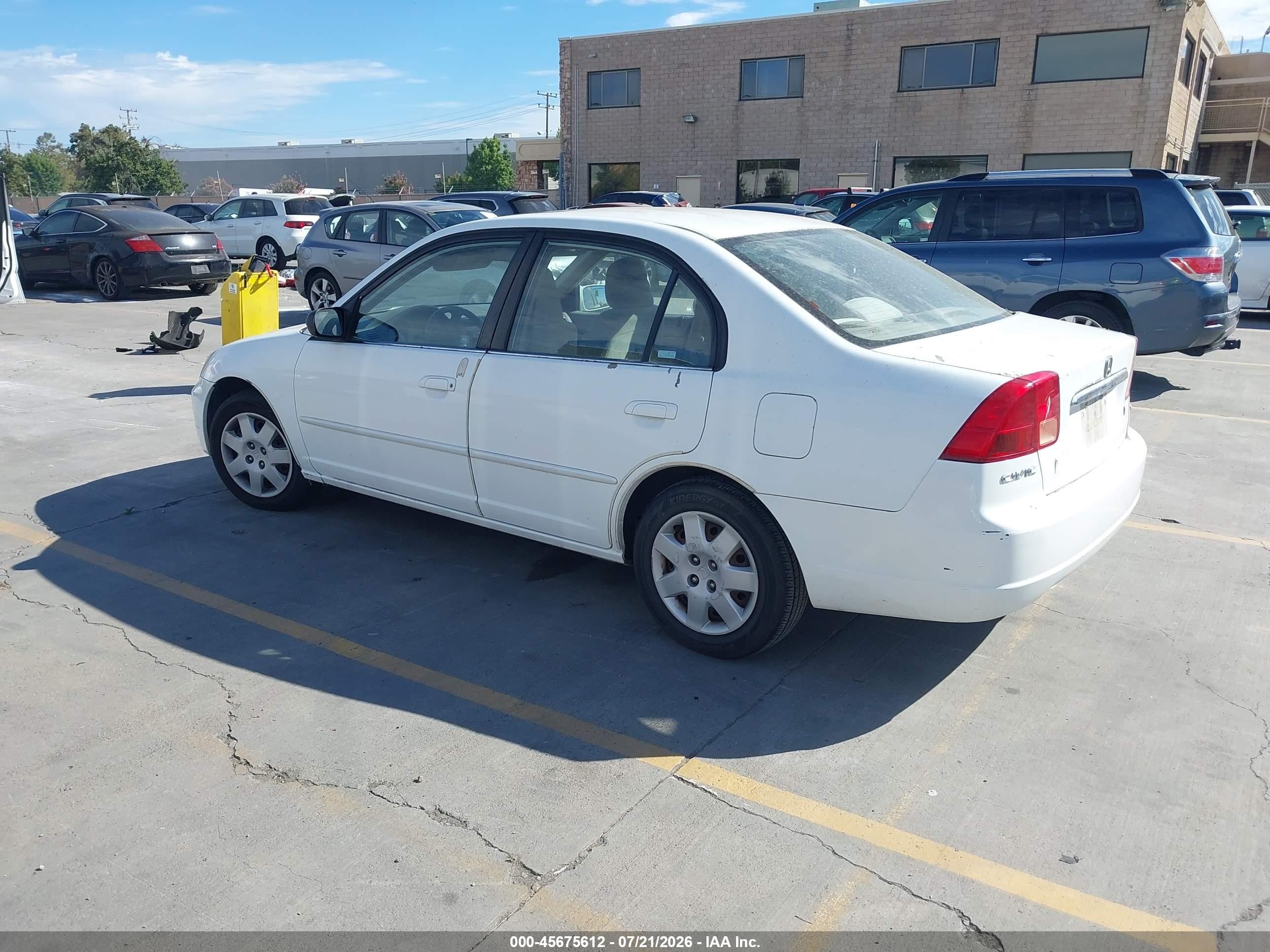 2002 Honda Civic Ex White vin: 2HGES26702H561038