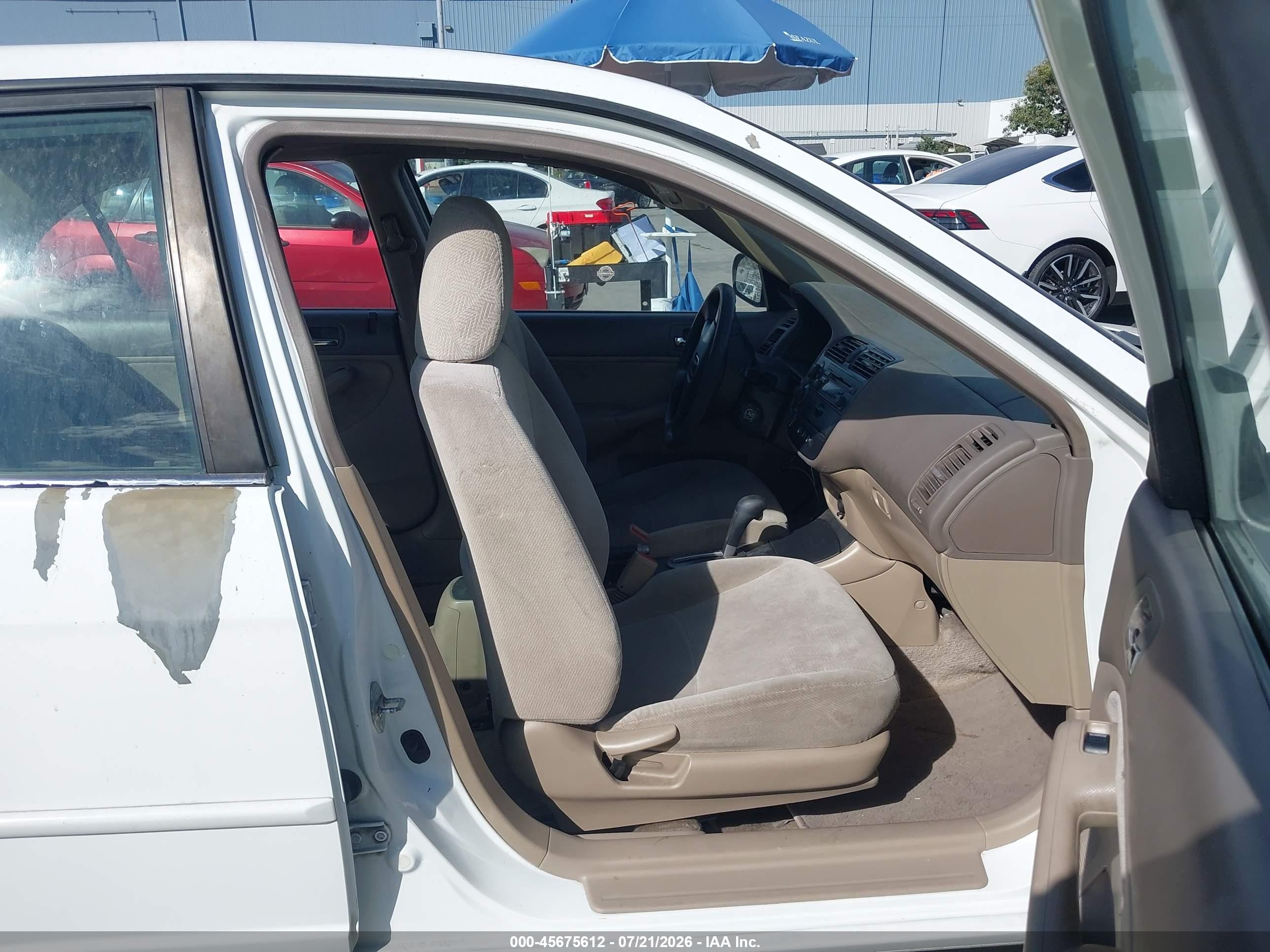 2002 Honda Civic Ex White vin: 2HGES26702H561038