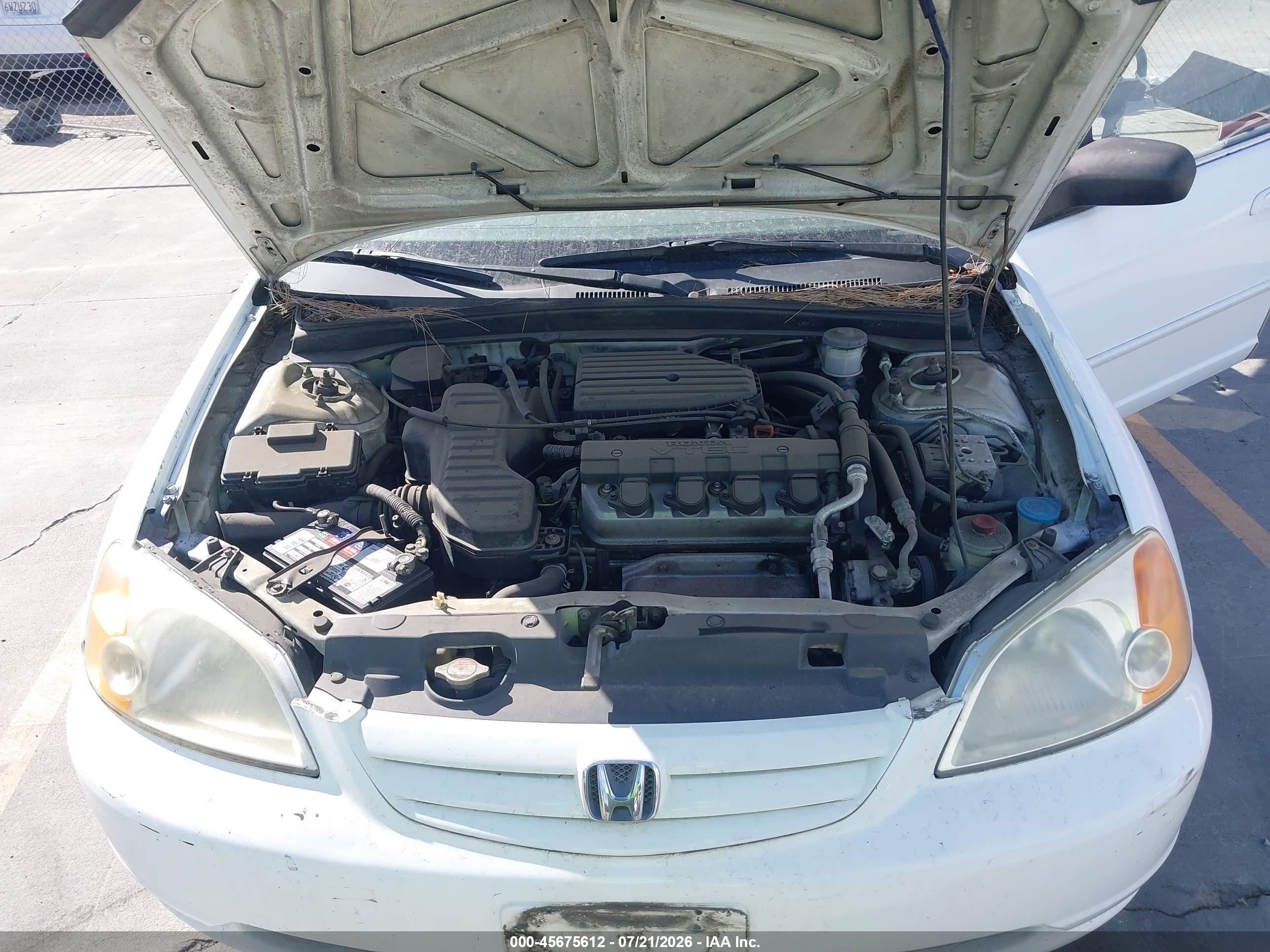 2002 Honda Civic Ex White vin: 2HGES26702H561038