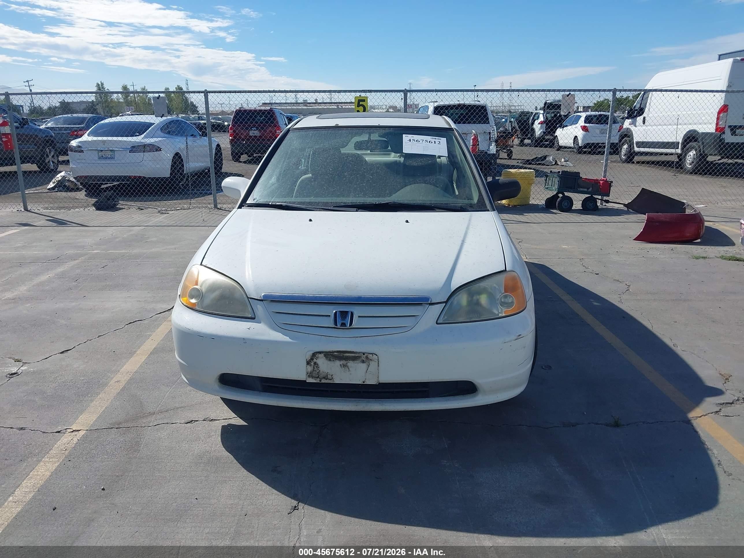 2002 Honda Civic Ex White vin: 2HGES26702H561038