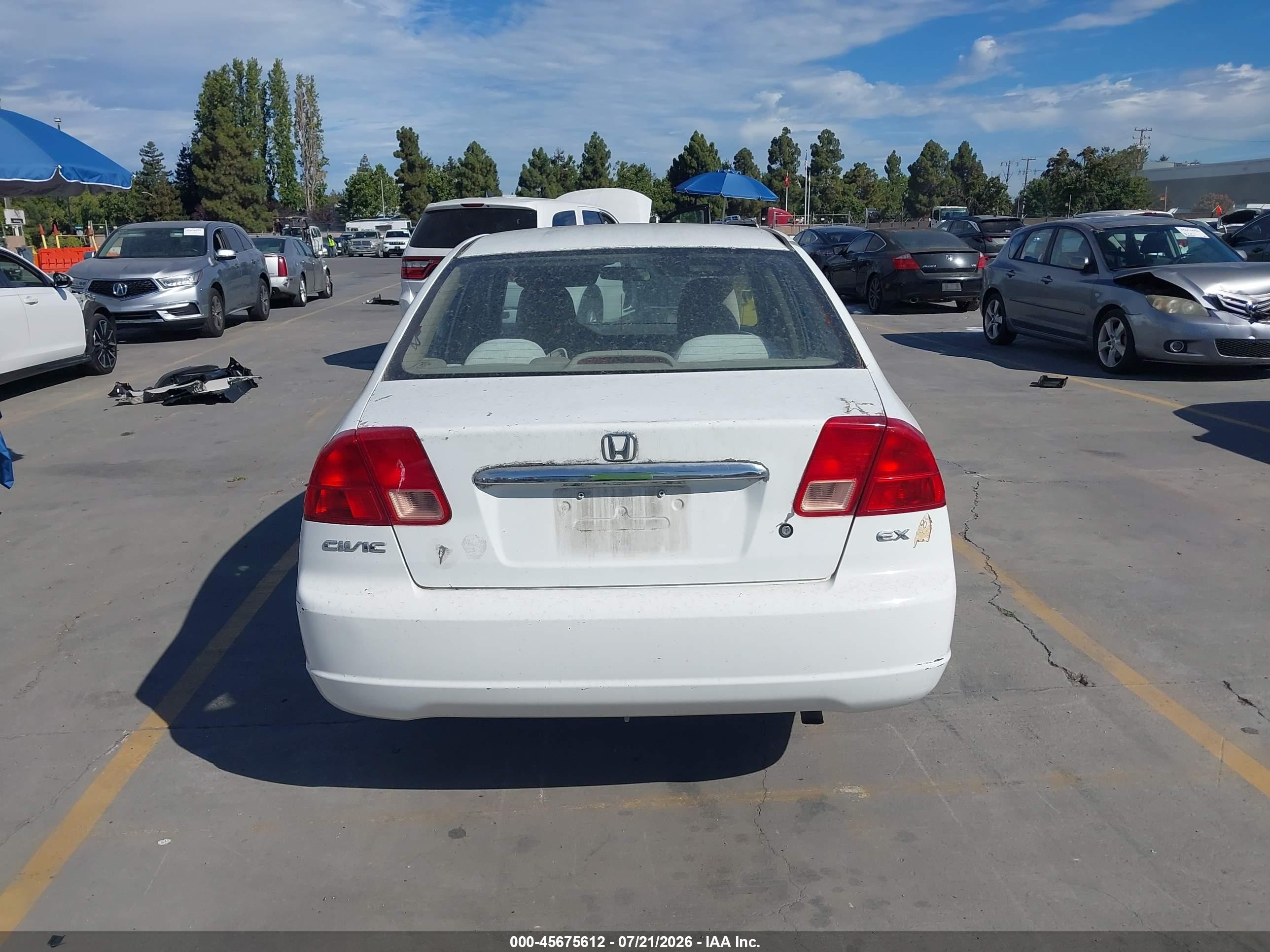 2002 Honda Civic Ex White vin: 2HGES26702H561038