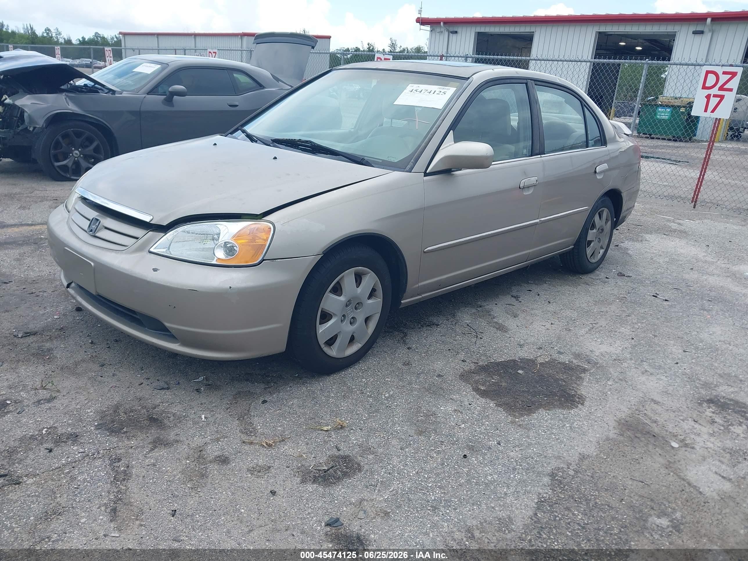 2002 Honda Civic Ex Tan vin: 2HGES26702H587865