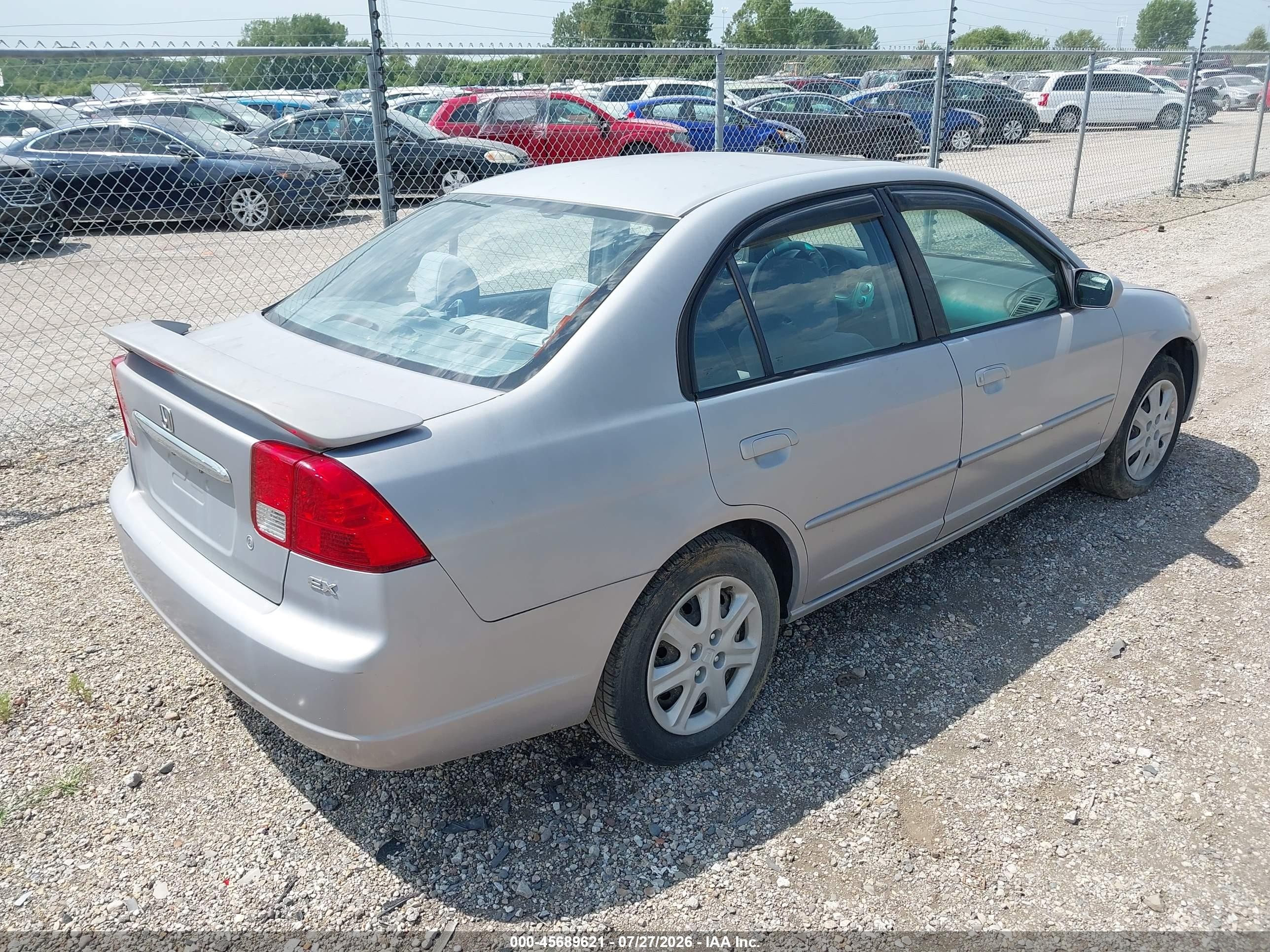 2003 Honda Civic Ex Gray vin: 2HGES26703H552308