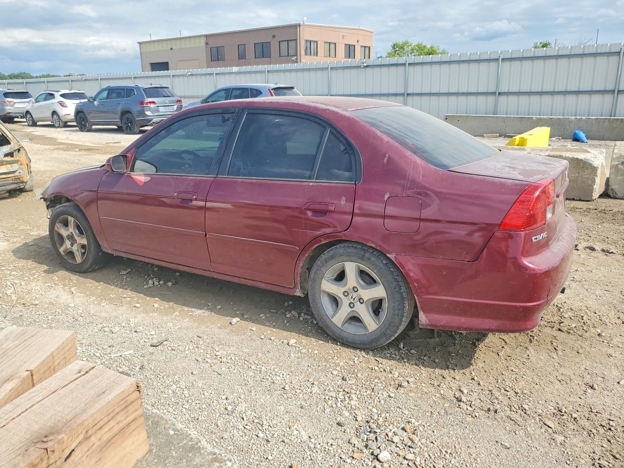2004 Honda Civic Ex Burgundy vin: 2HGES26704H533064