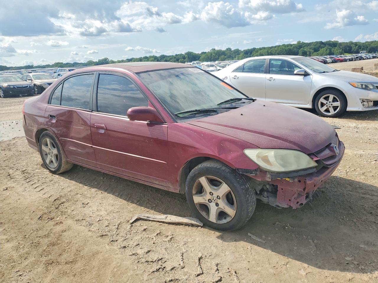 2004 Honda Civic Ex Burgundy vin: 2HGES26704H533064