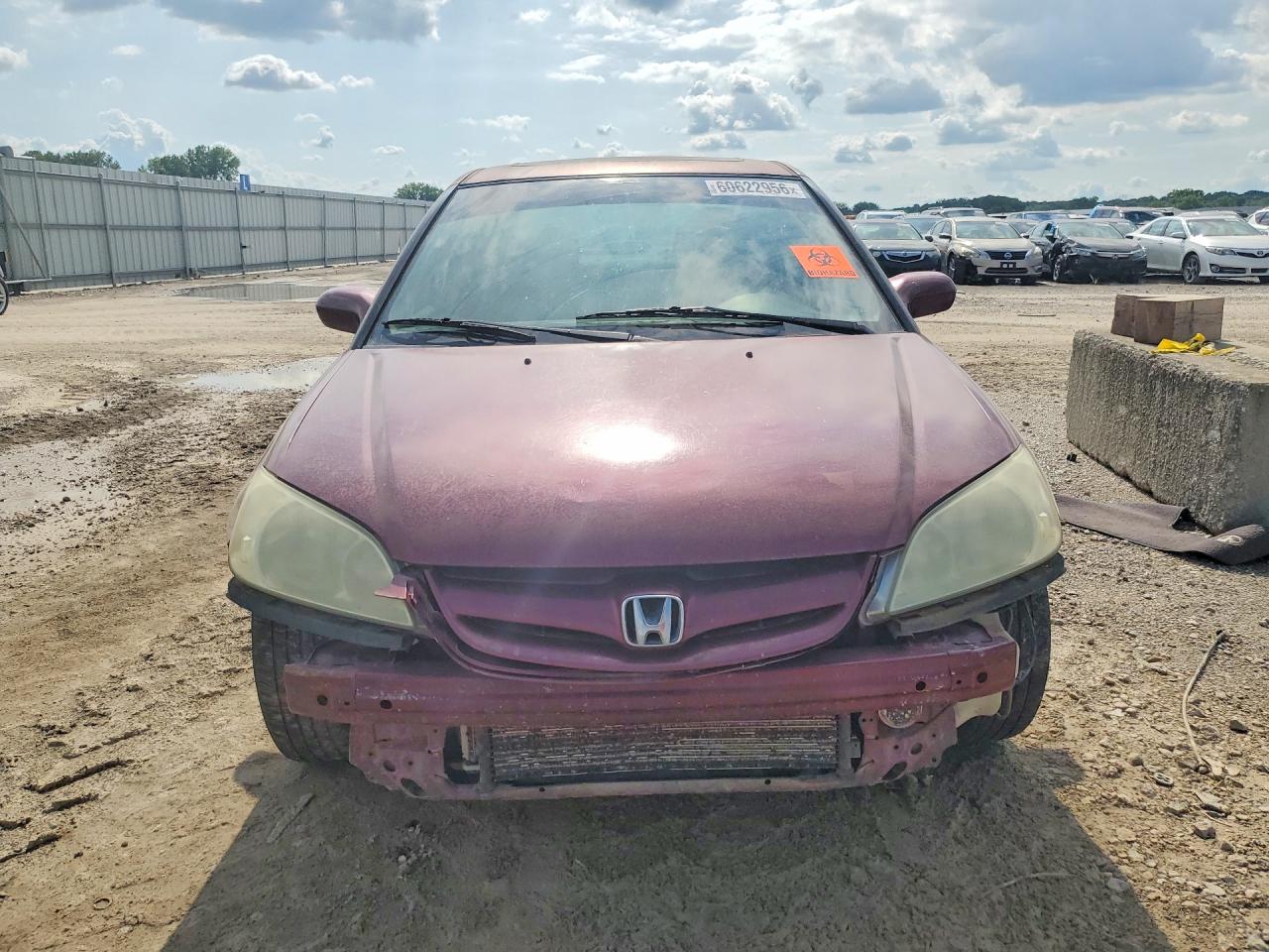 2004 Honda Civic Ex Burgundy vin: 2HGES26704H533064