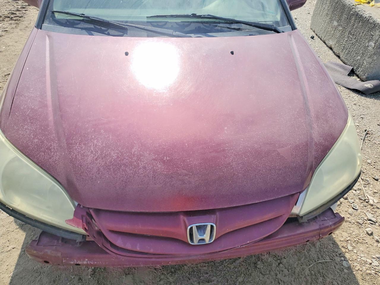 2004 Honda Civic Ex Burgundy vin: 2HGES26704H533064
