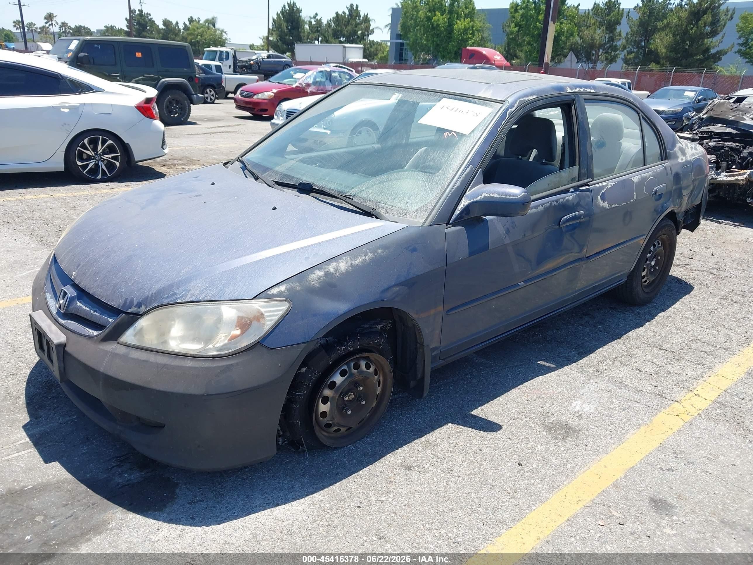 2004 Honda Civic Ex Blue vin: 2HGES26704H544792