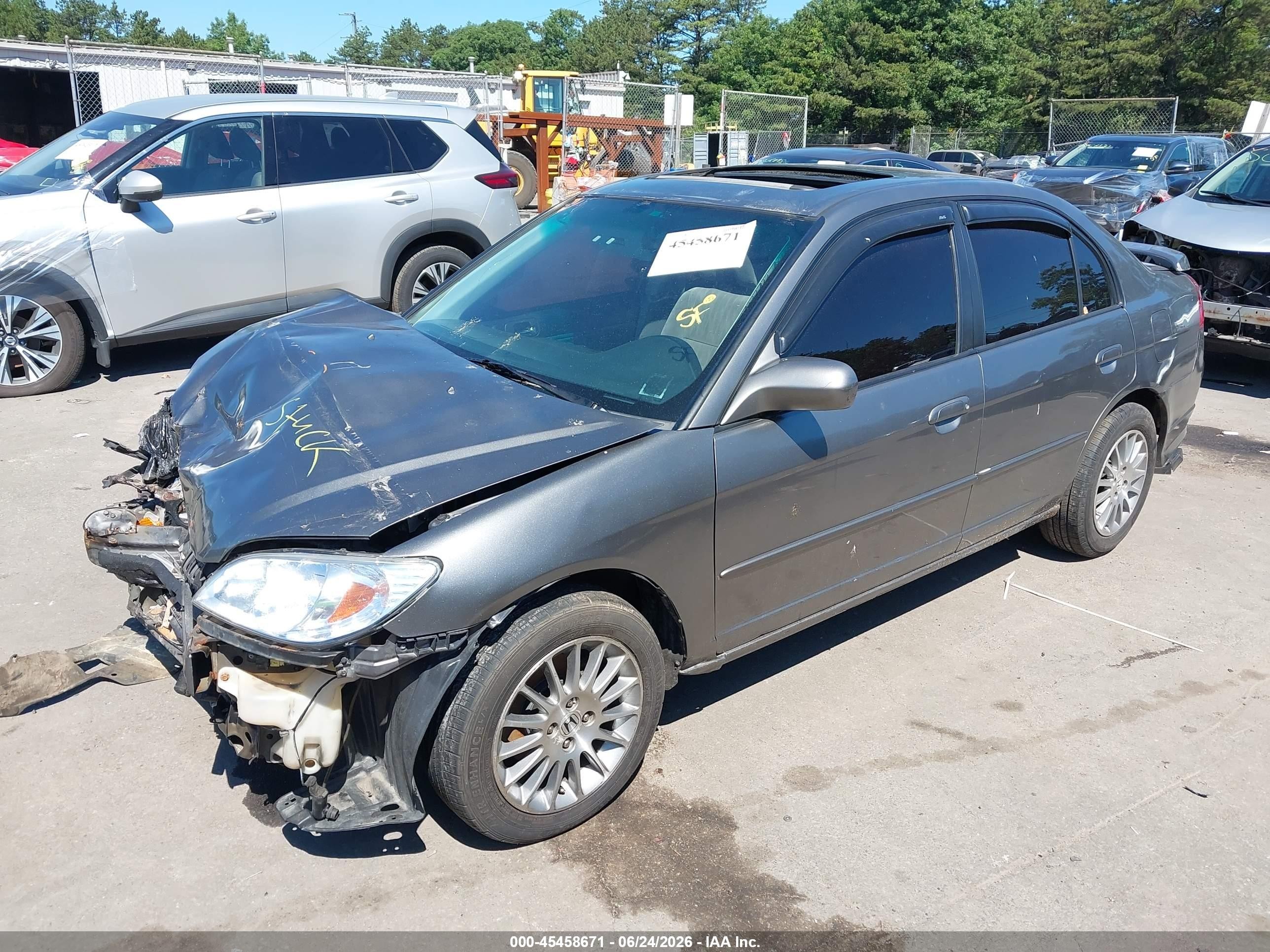 2005 Honda Civic Ex Gray vin: 2HGES26705H587370