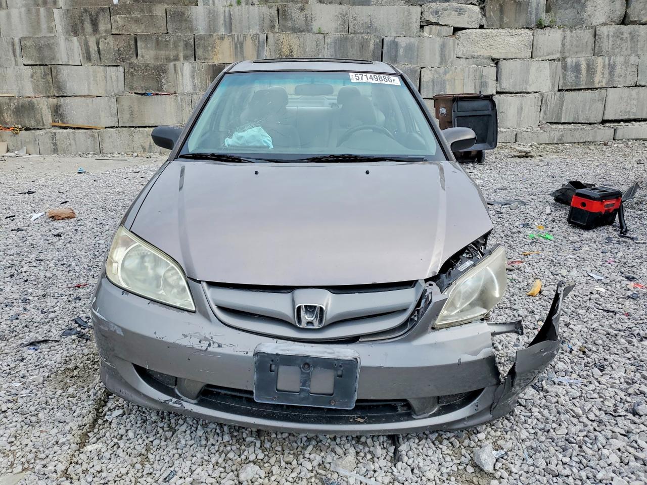 2005 Honda Civic Ex Gray vin: 2HGES26705H600103