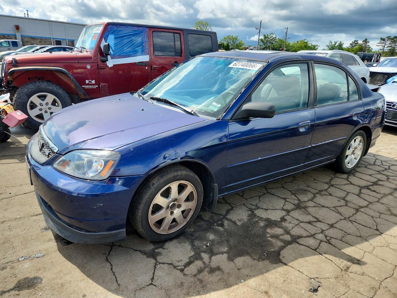 2002 Honda Civic Ex Синий vin: 2HGES26712H503682
