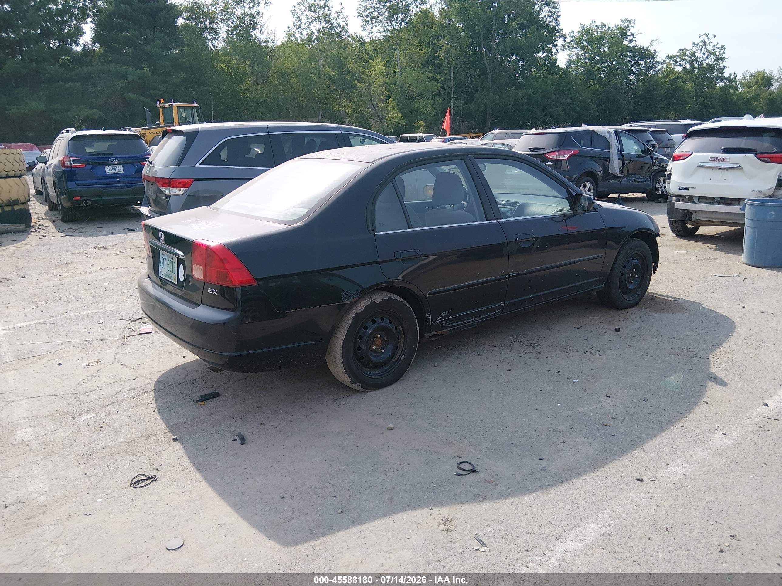 2002 Honda Civic Ex Gray vin: 2HGES26712H510082