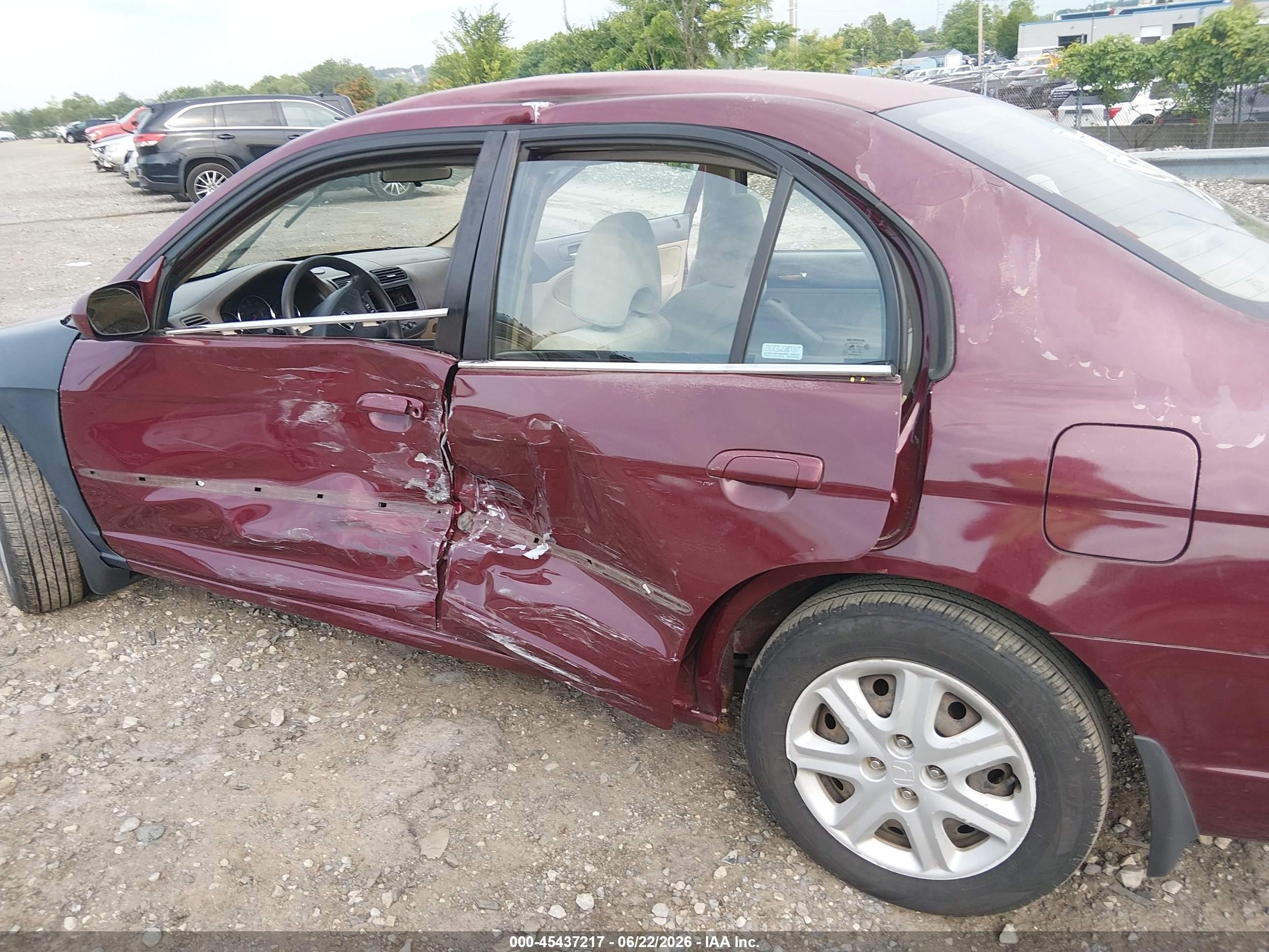 2003 Honda Civic Ex Maroon vin: 2HGES26713H512805