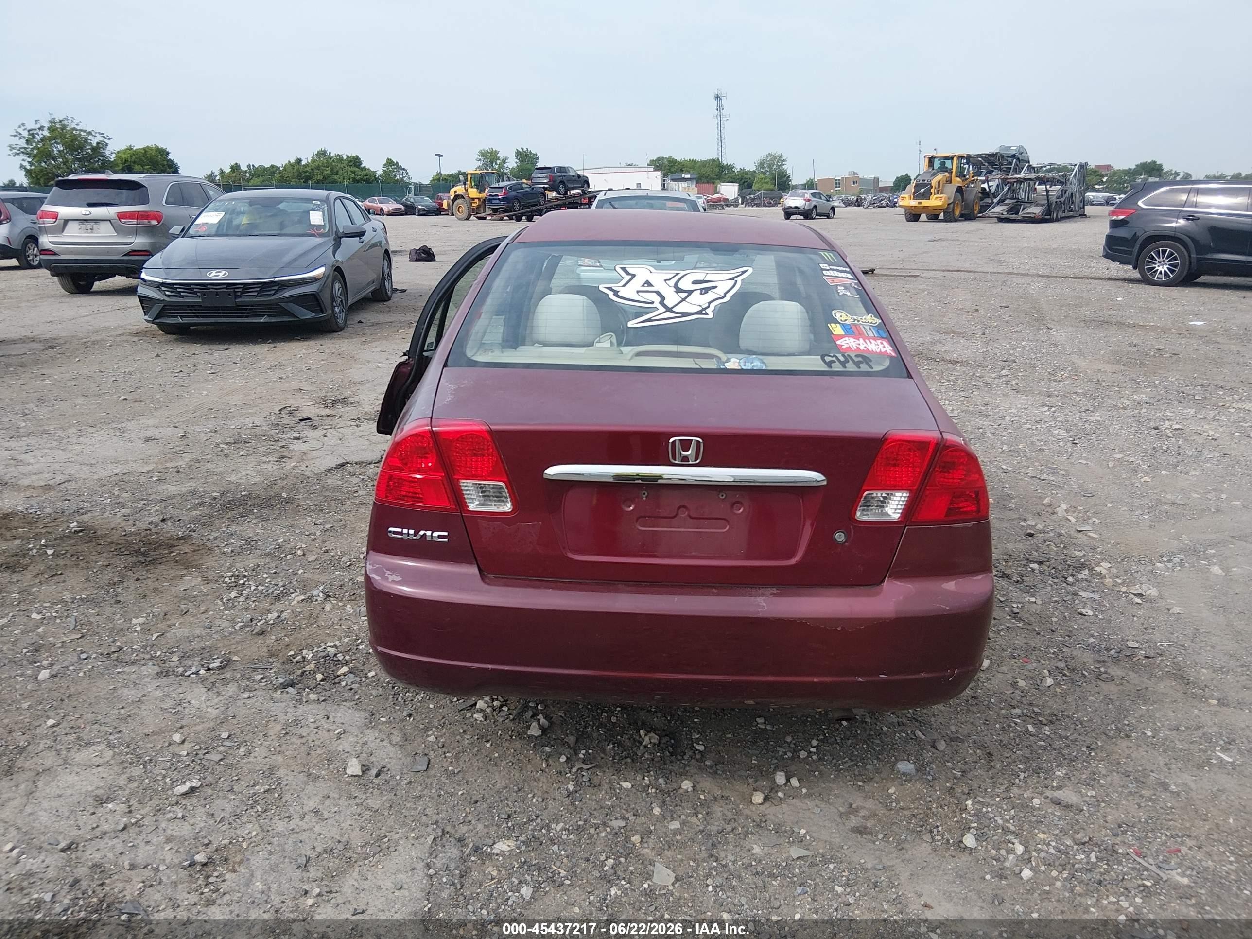 2003 Honda Civic Ex Maroon vin: 2HGES26713H512805