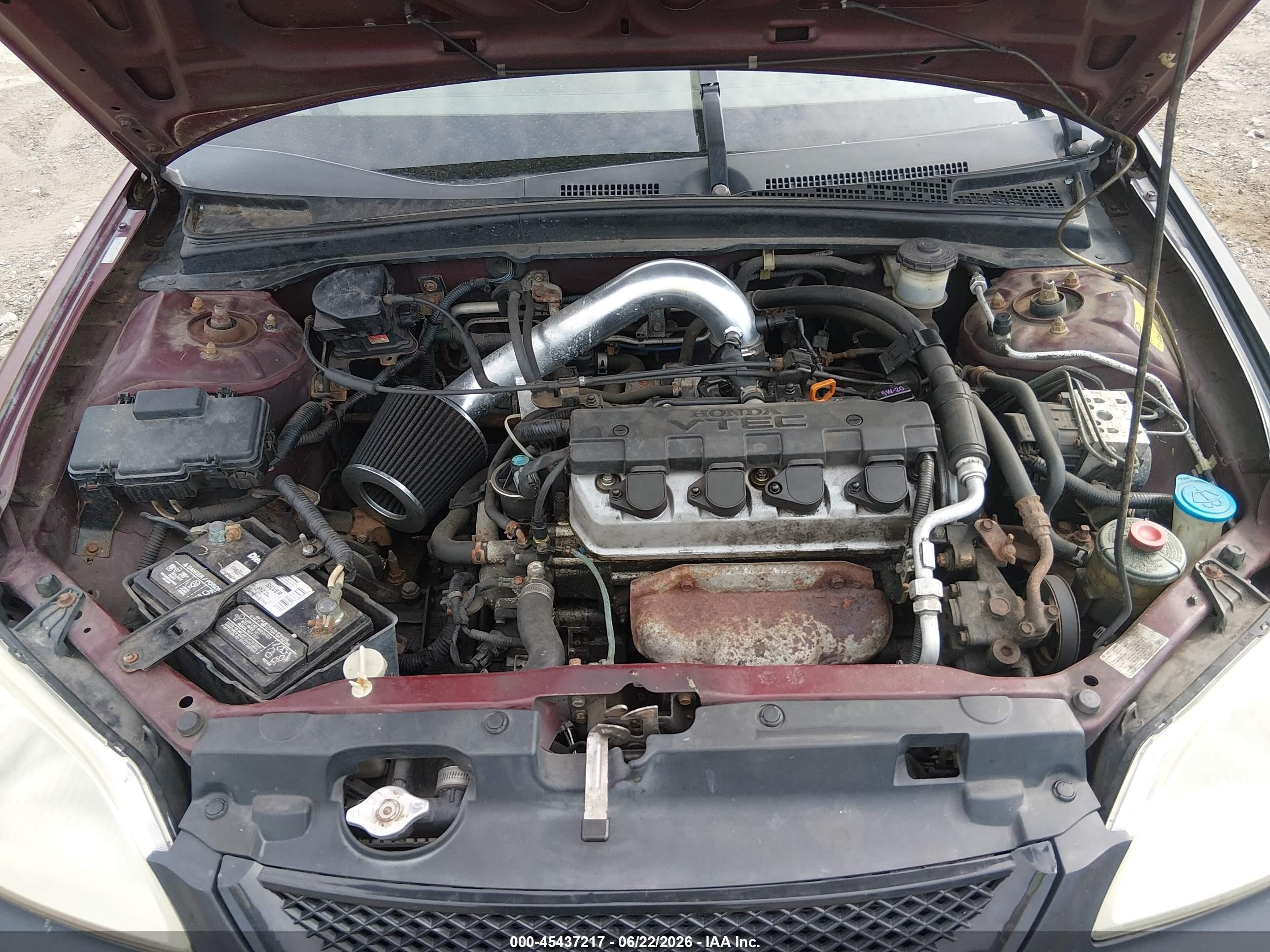 2003 Honda Civic Ex Maroon vin: 2HGES26713H512805