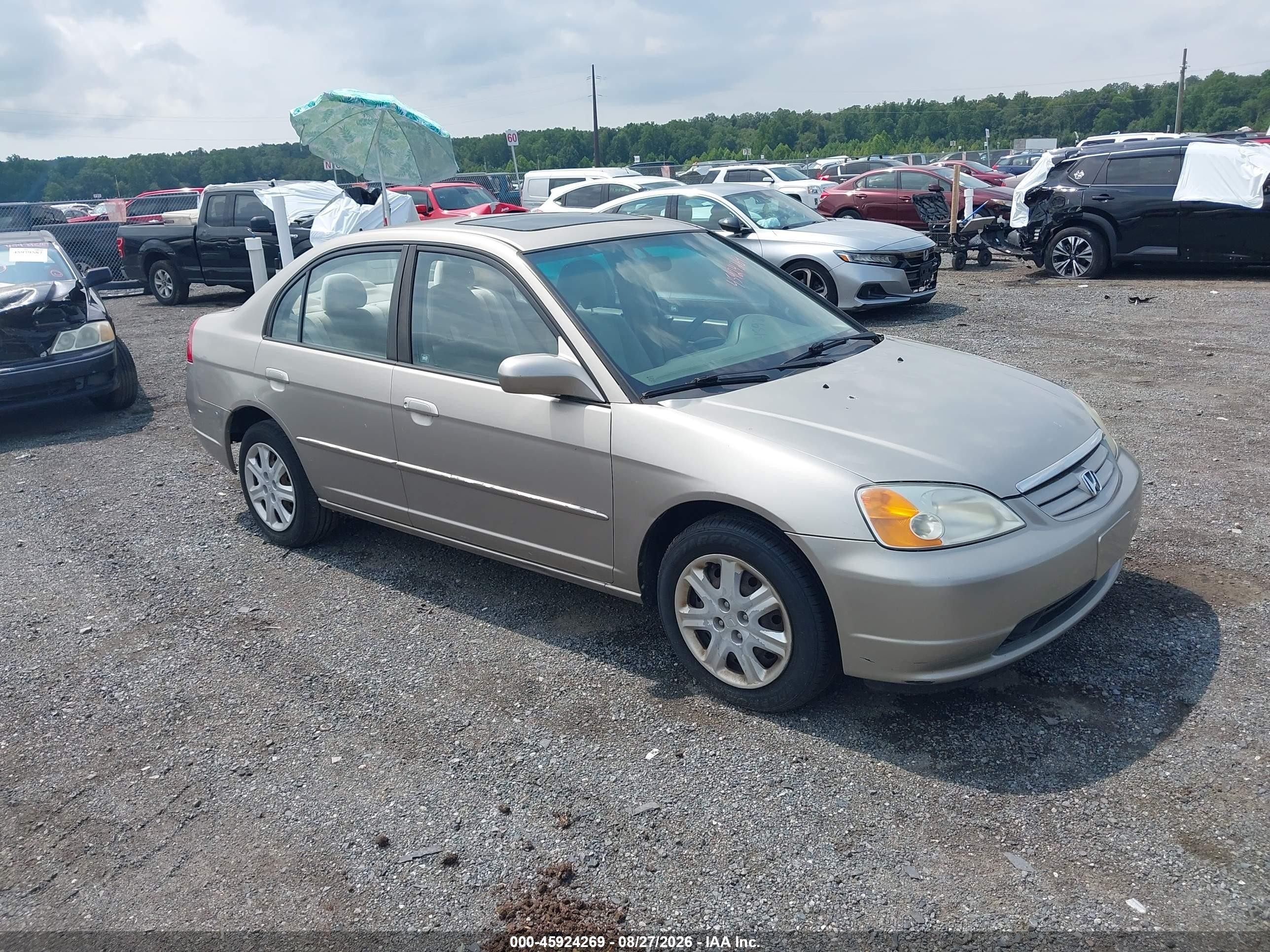 2003 Honda Civic Ex Tan vin: 2HGES26713H584944