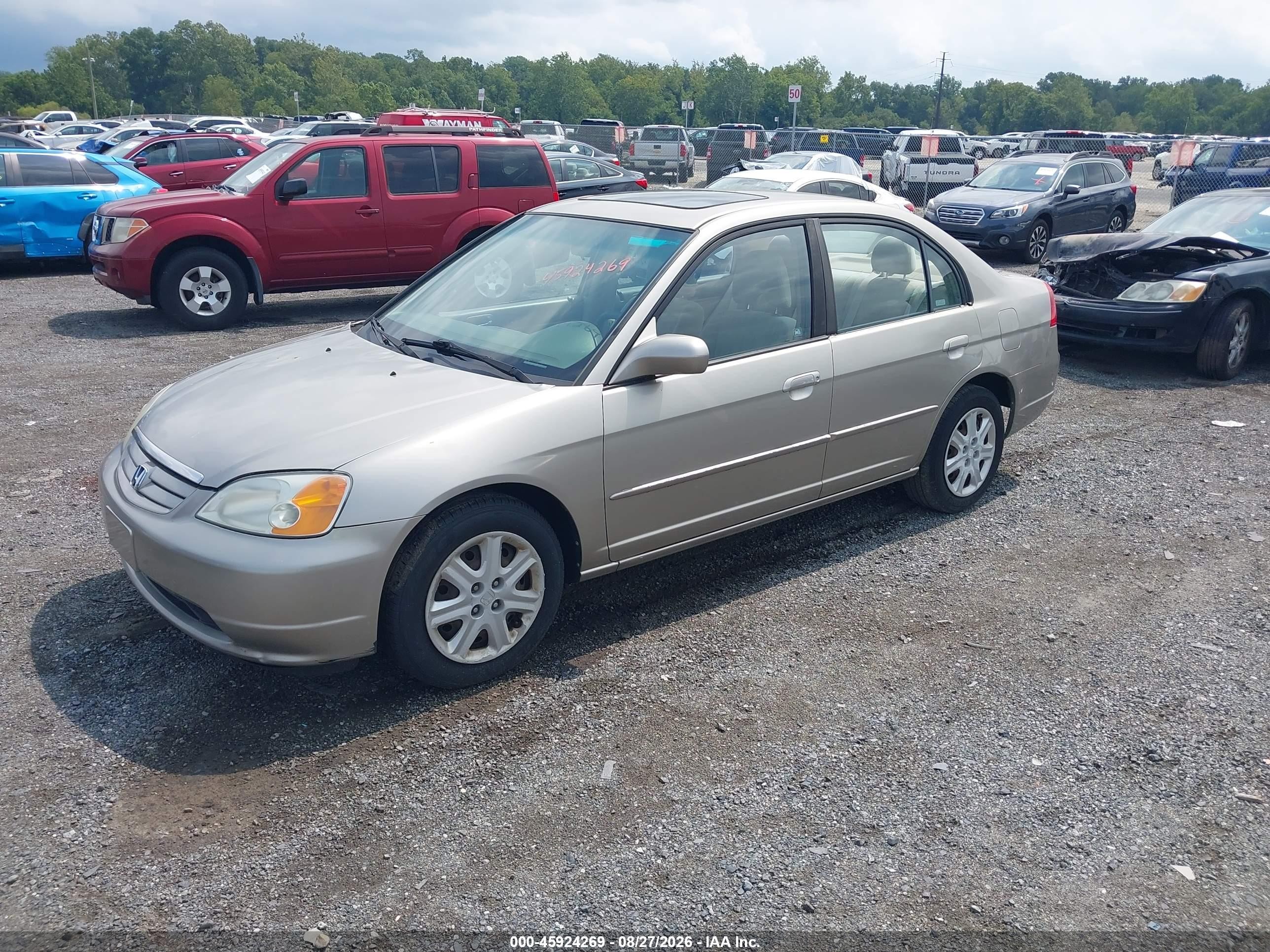 2003 Honda Civic Ex Tan vin: 2HGES26713H584944