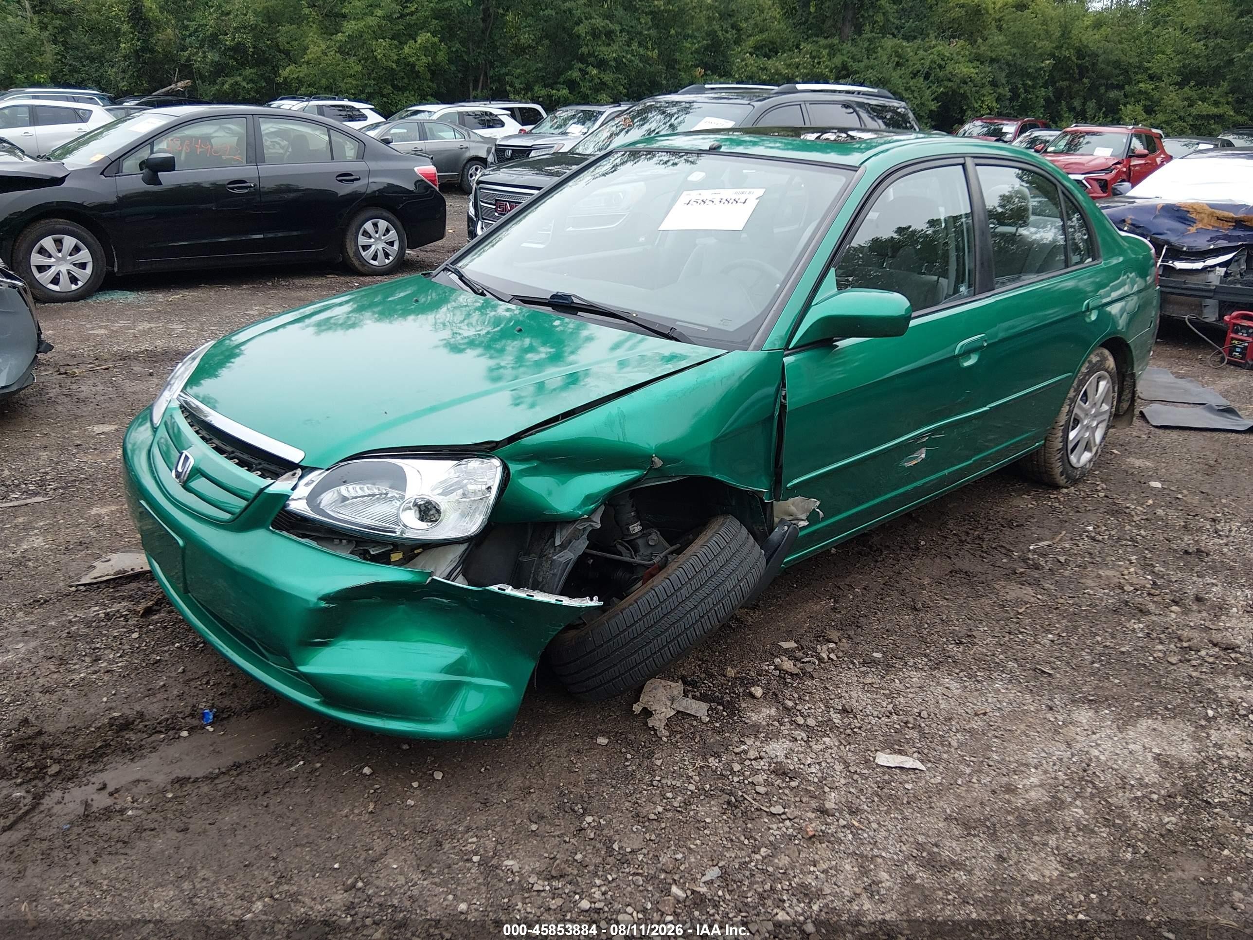 2003 Honda Civic Ex Green vin: 2HGES26713H614833