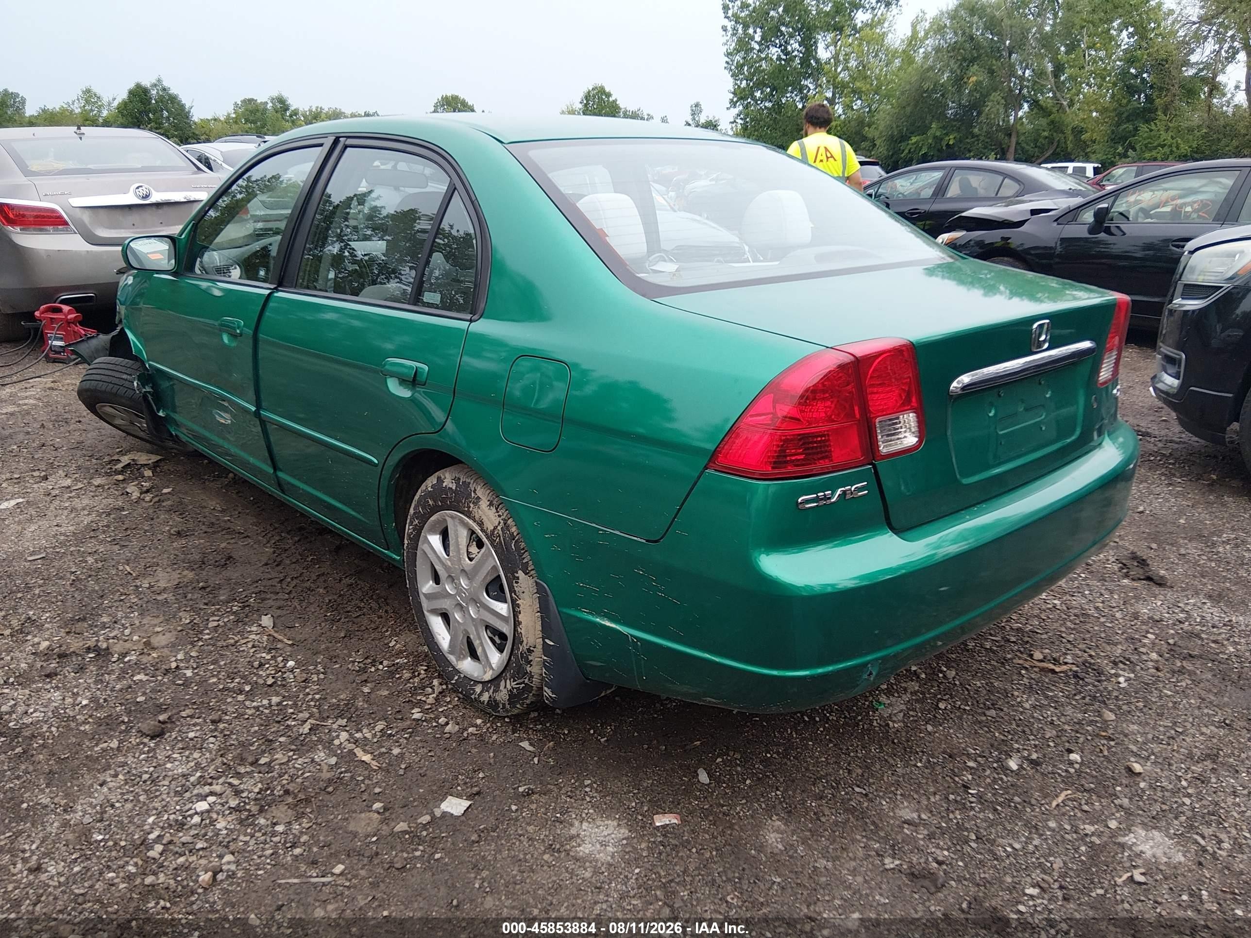 2003 Honda Civic Ex Green vin: 2HGES26713H614833