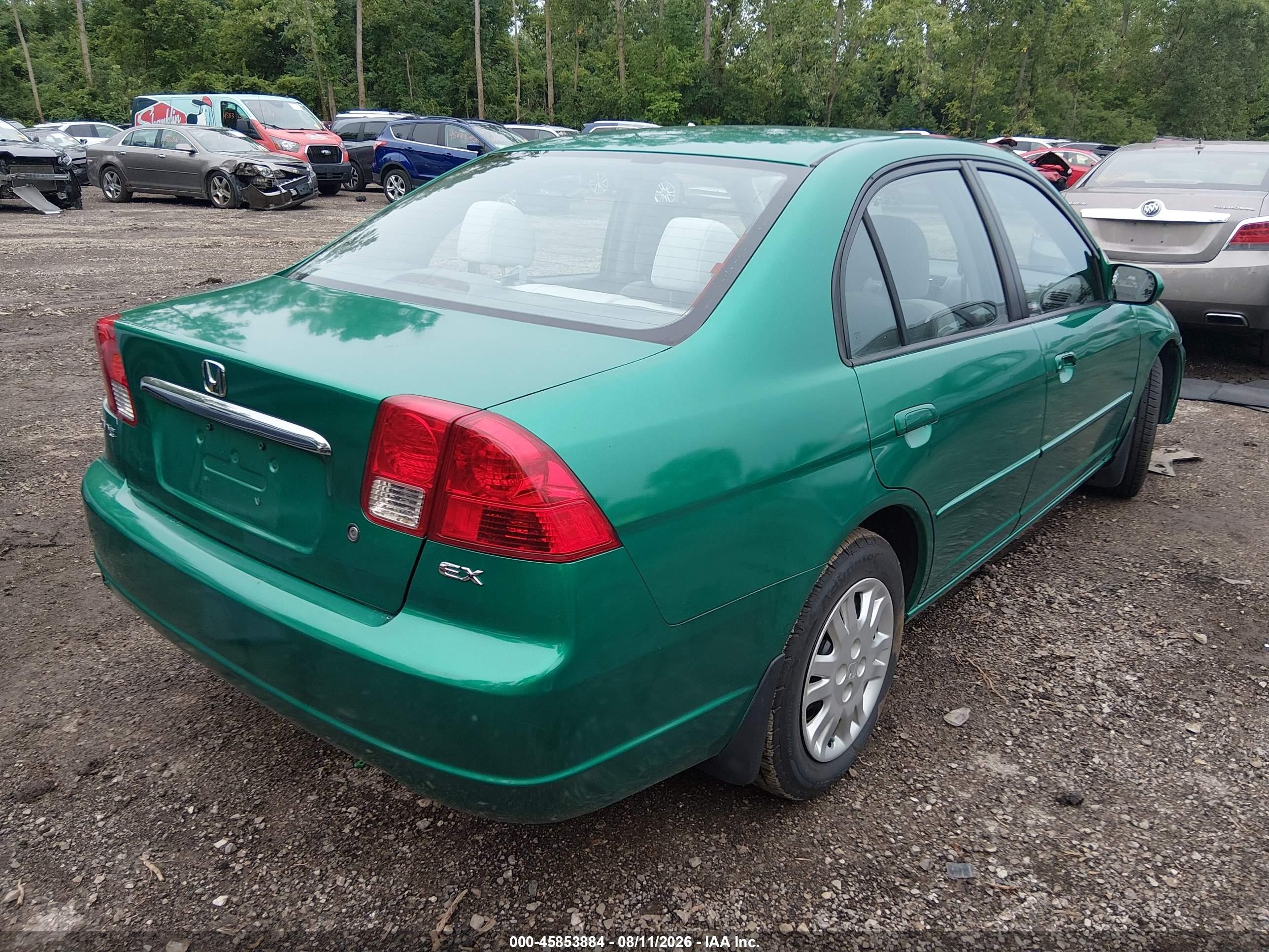 2003 Honda Civic Ex Green vin: 2HGES26713H614833