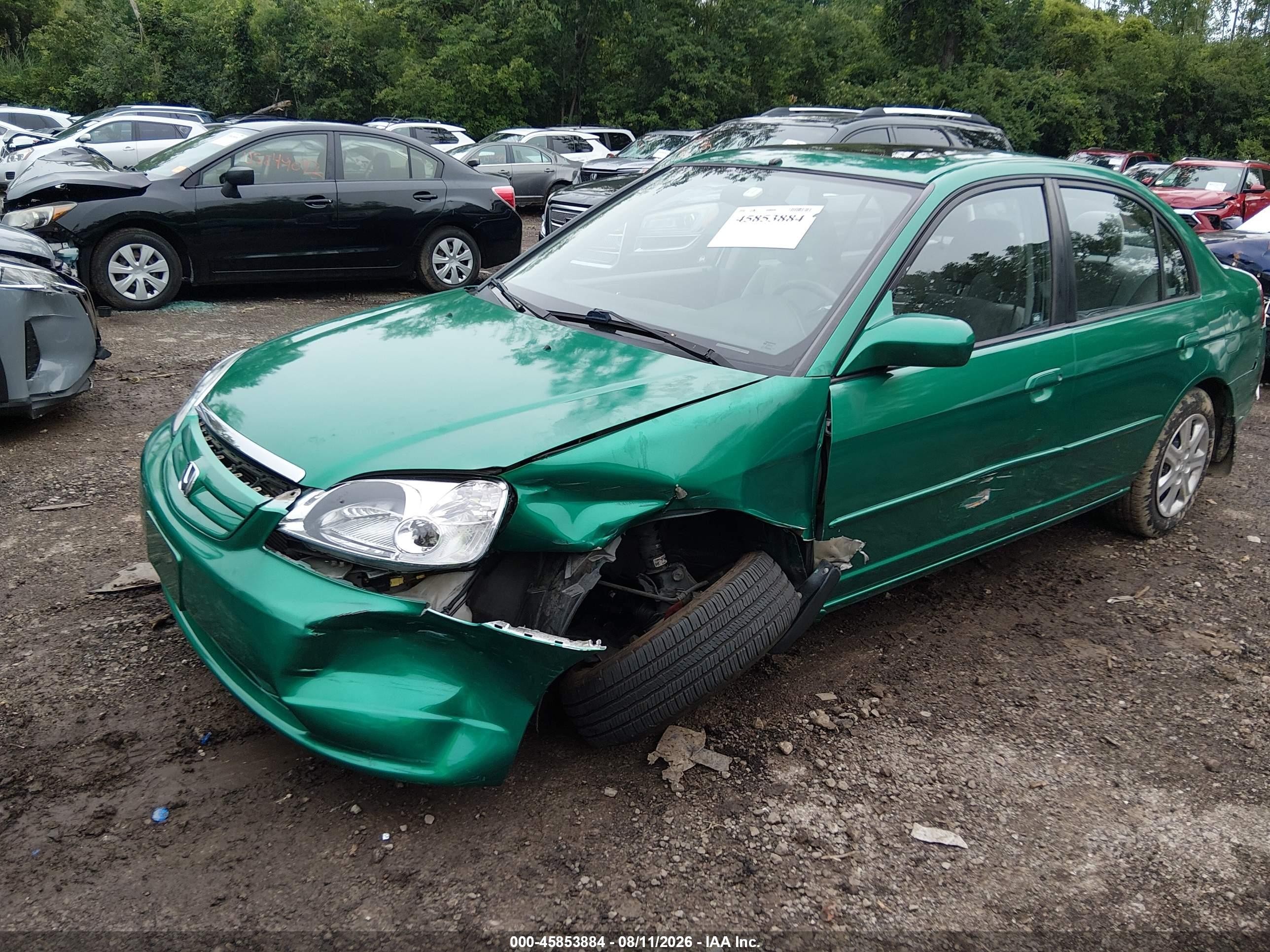 2003 Honda Civic Ex Green vin: 2HGES26713H614833
