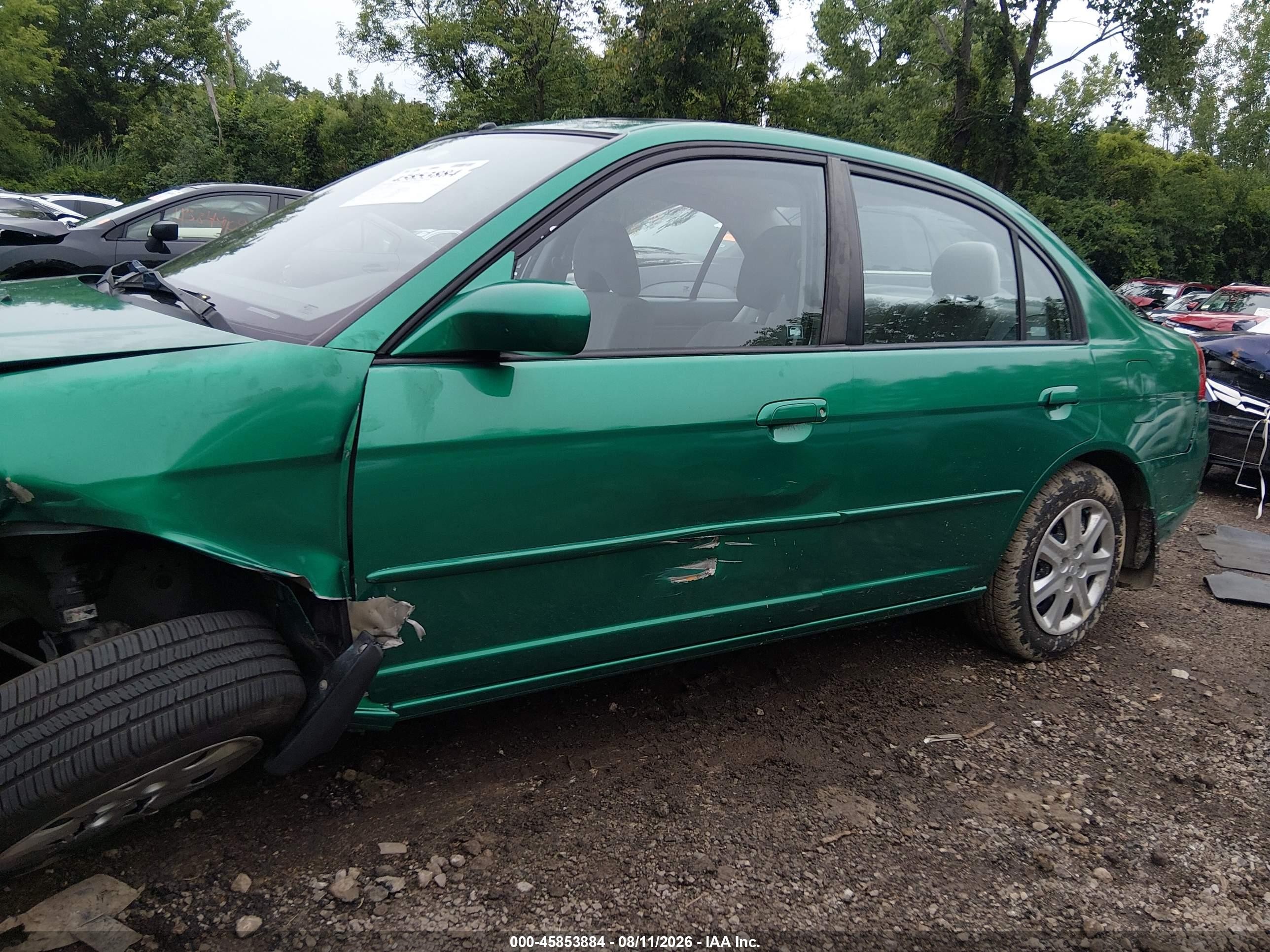 2003 Honda Civic Ex Green vin: 2HGES26713H614833