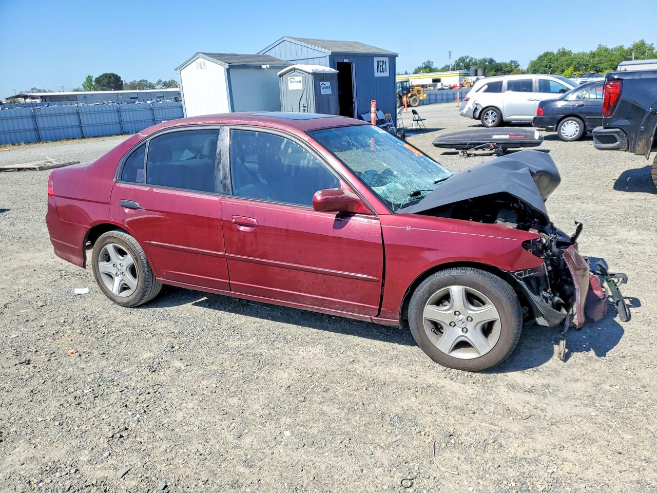 2004 Honda Civic Ex Красный vin: 2HGES26714H504222