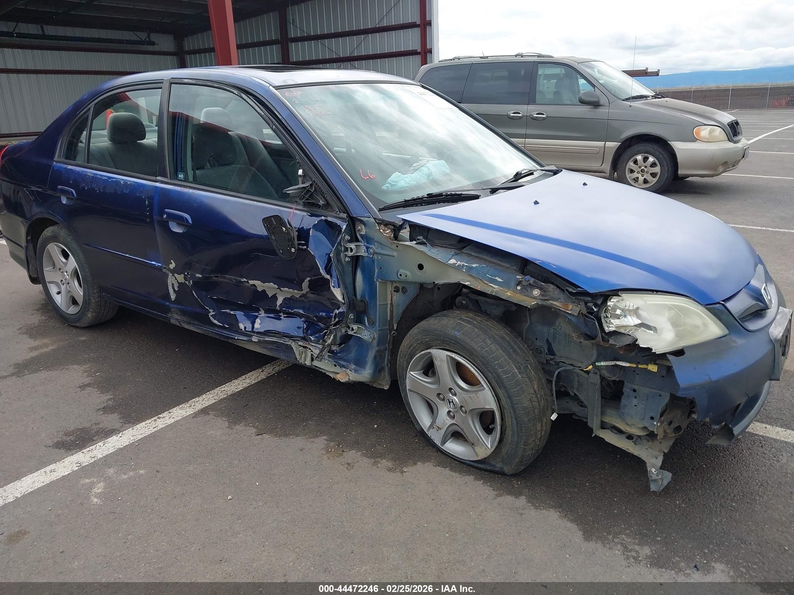 2004 Honda Civic Ex Blue vin: 2HGES26714H558751