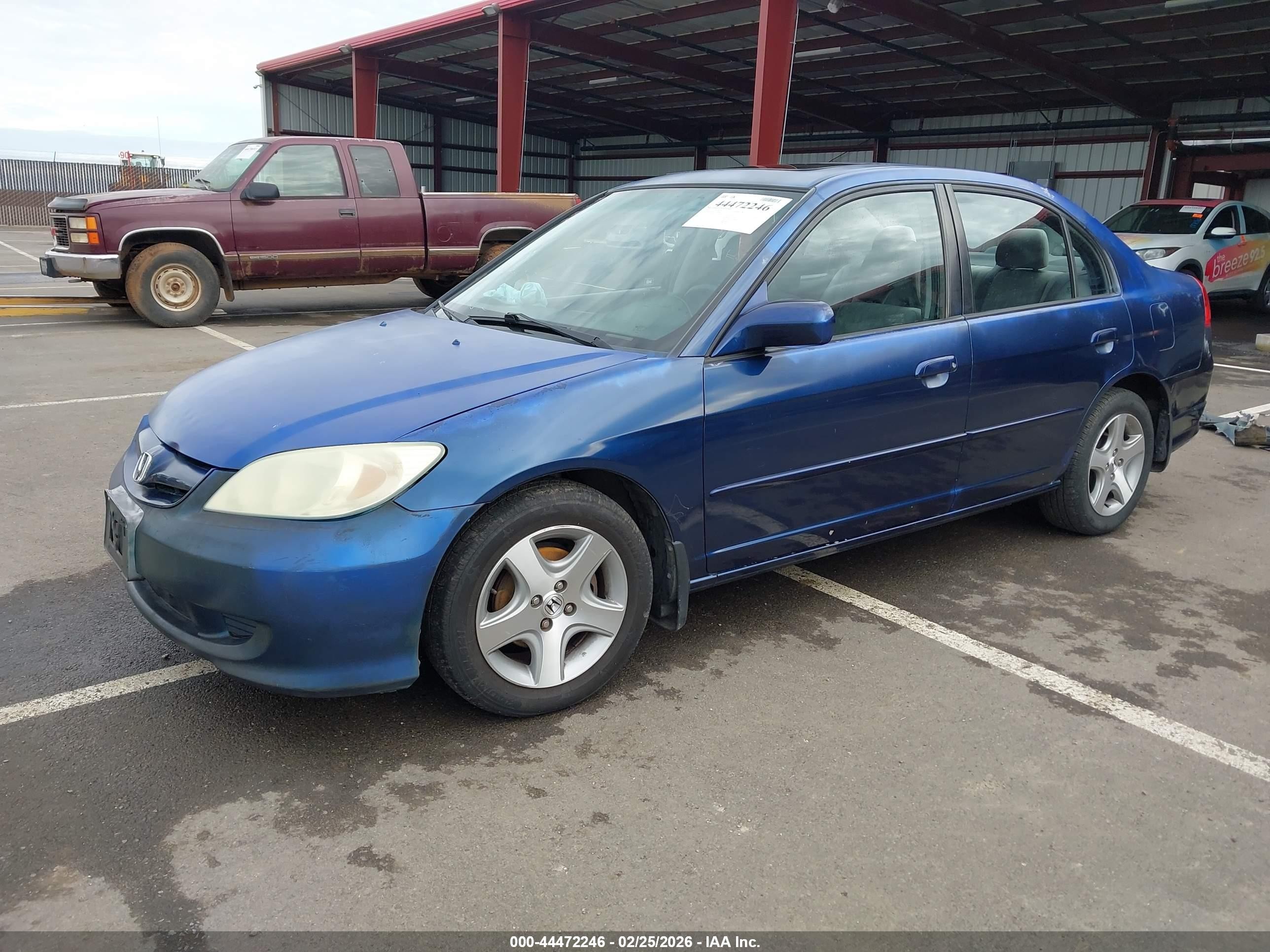2004 Honda Civic Ex Blue vin: 2HGES26714H558751